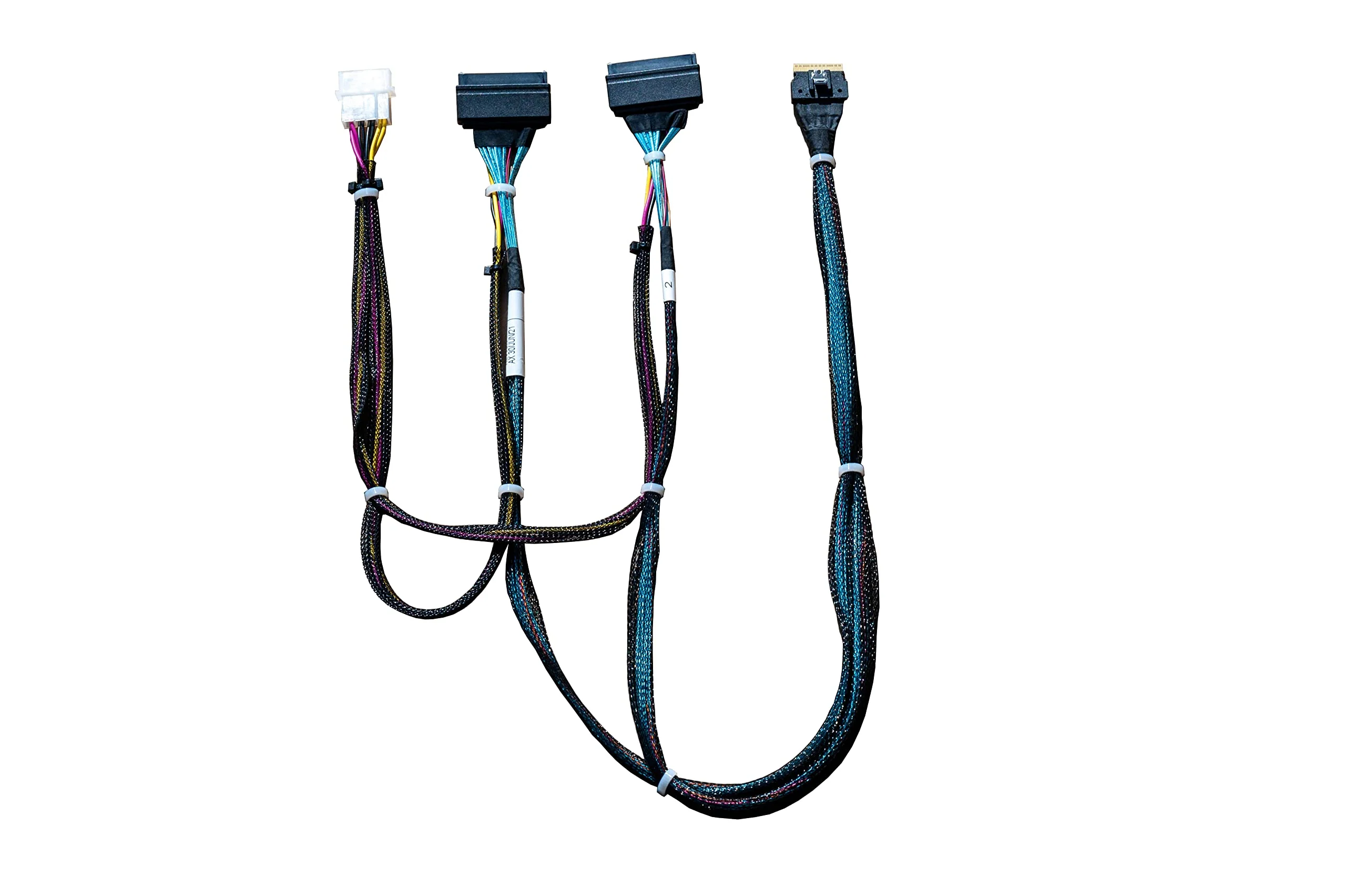 𝐃𝐢𝐋𝐢𝐧𝐤𝐞𝐫 𝐒𝐥𝐢𝐦𝐒𝐀𝐒 8X to 2*𝐔.𝟐 𝐍𝐕𝐌𝐞 Adapter,𝐒𝐅𝐅-𝟖𝟔𝟓𝟒 74pin to 2*𝐒𝐅𝐅-𝟖𝟔𝟑𝟗 68pin Cable with Power, 75CM(Broadcom MPN 05-60005-00，CBL-SAST-0953) - Image 2