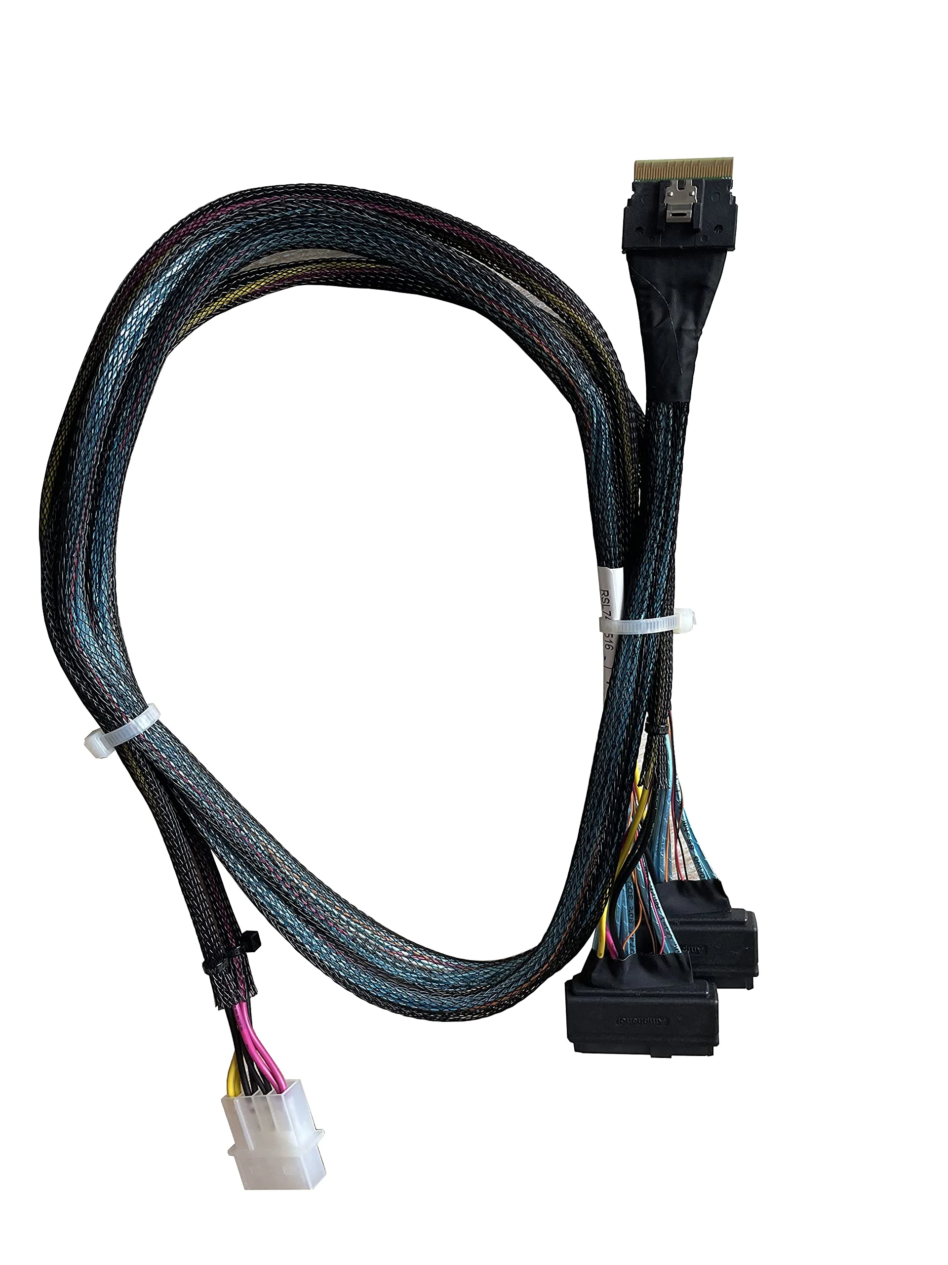 𝐃𝐢𝐋𝐢𝐧𝐤𝐞𝐫 𝐒𝐥𝐢𝐦𝐒𝐀𝐒 8X to 2*𝐔.𝟐 𝐍𝐕𝐌𝐞 Adapter,𝐒𝐅𝐅-𝟖𝟔𝟓𝟒 74pin to 2*𝐒𝐅𝐅-𝟖𝟔𝟑𝟗 68pin Cable with Power, 75CM(Broadcom MPN 05-60005-00，CBL-SAST-0953) - Image 5