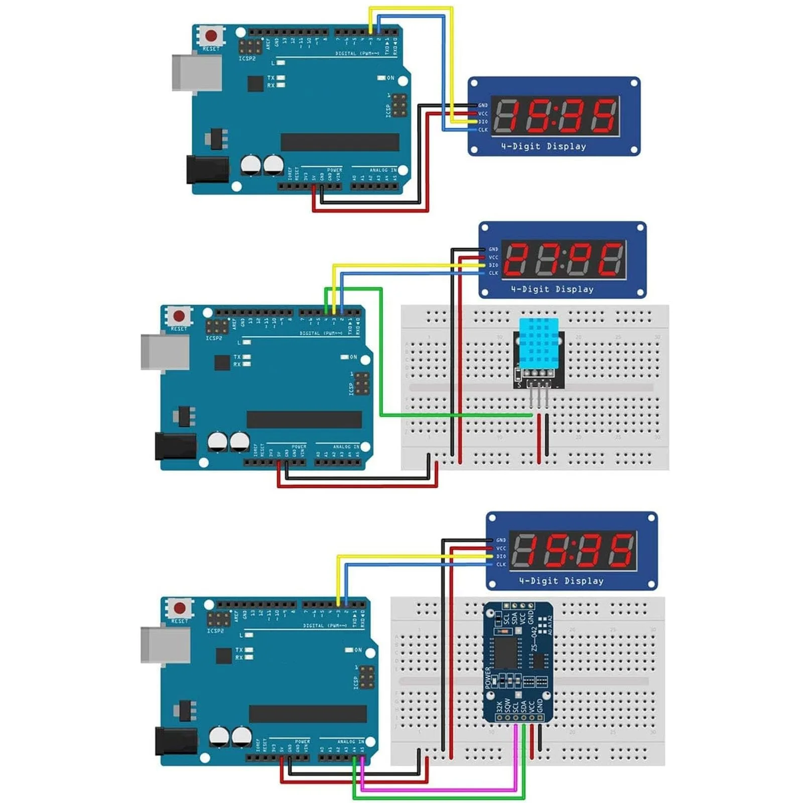 0.36 inch 4-bit digital tube display module with LED display TM1637 driver chip LED display programmable tube clock display for ARDUINO display 7-segment red digital tube uno (3) 3 - Image 6
