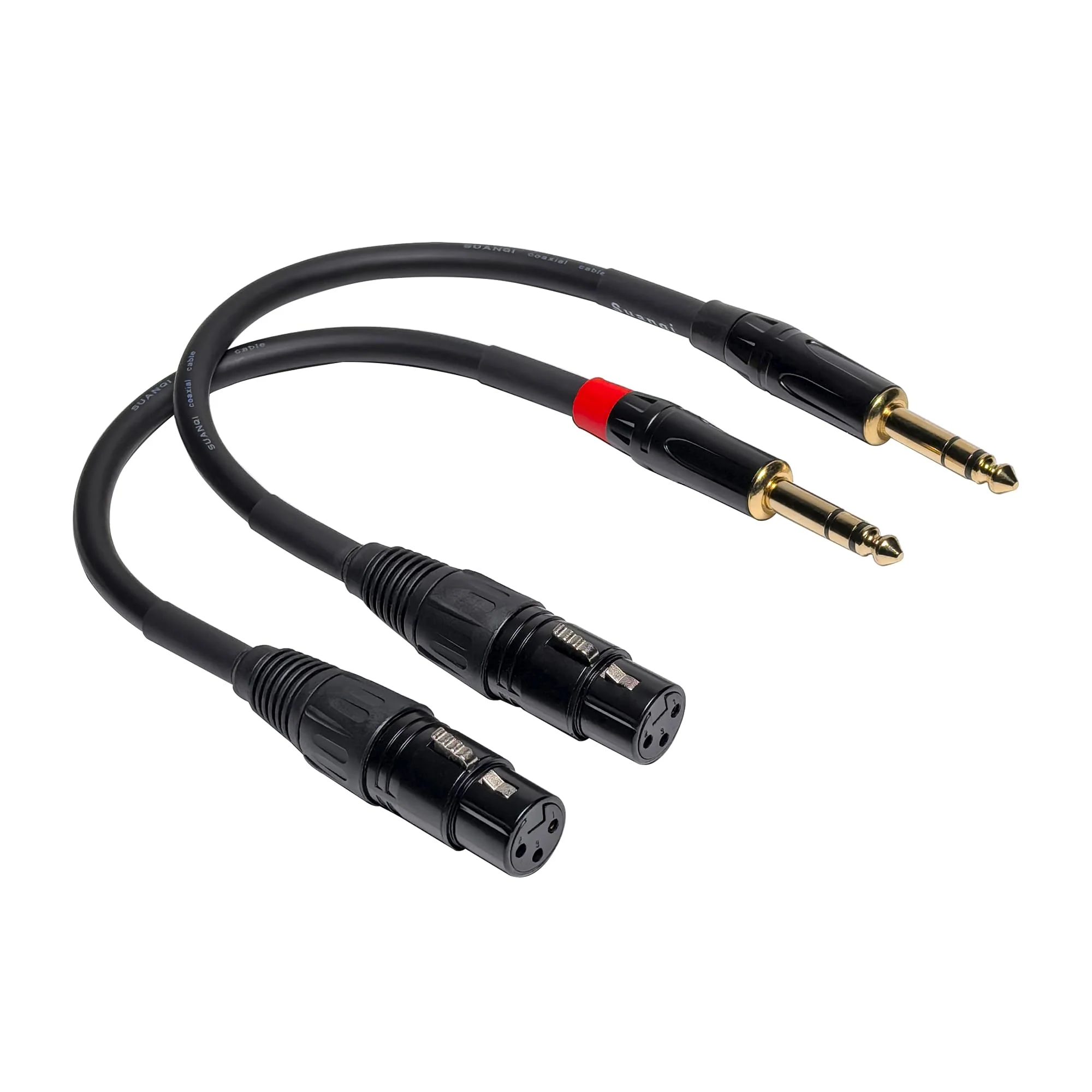 023 6in 1/4 TRS to XLR Female Adapter, 6.35 to XLR Female, XLR to 1/4 Adapter 1/4 Audio Cable 6in/2pack - Image 2