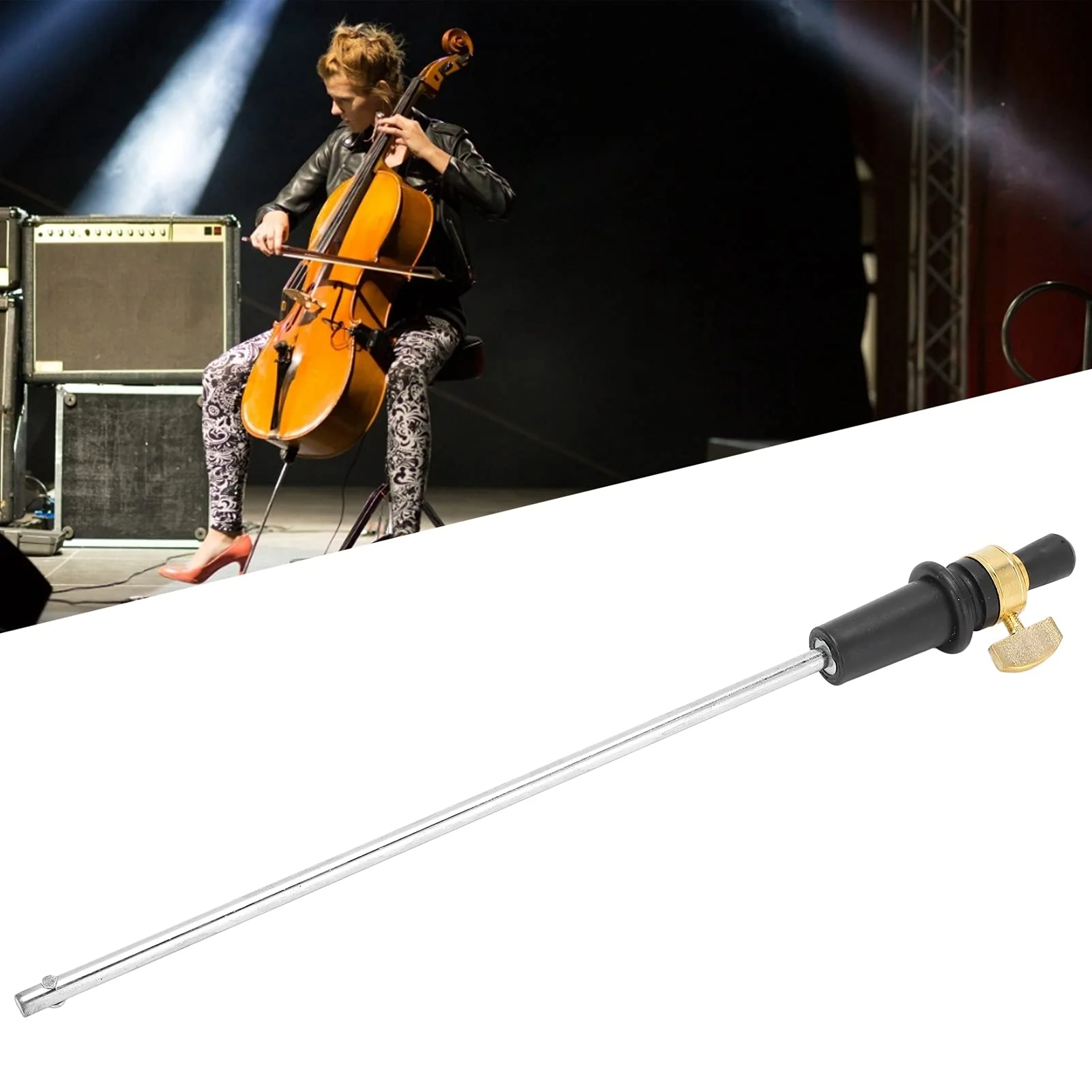 1/2 Cello Tailrod Cello Stands Cello Endpin Stainless Steel Tail Rod Support Musical Instrument Accessory Replacement Part 15.9in - Image 5