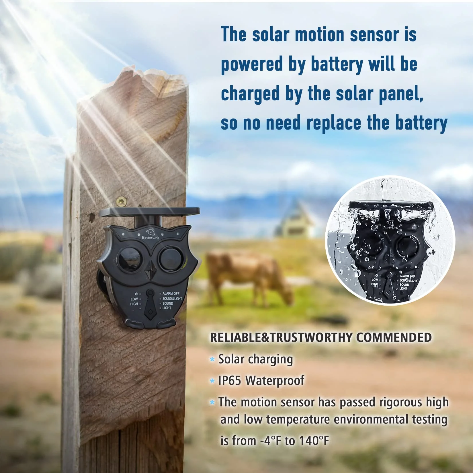 1/2 Mile Long Range Solar Wireless Driveway Alarm System IP65 Weatherproof Outdoor Motion Detectors&Sensor 120dB Siren Sound Light Security Alert System Monitor&Protect Outdoor/Indoor Property(1R1S) 1Receiver and 1Sensor - Image 3