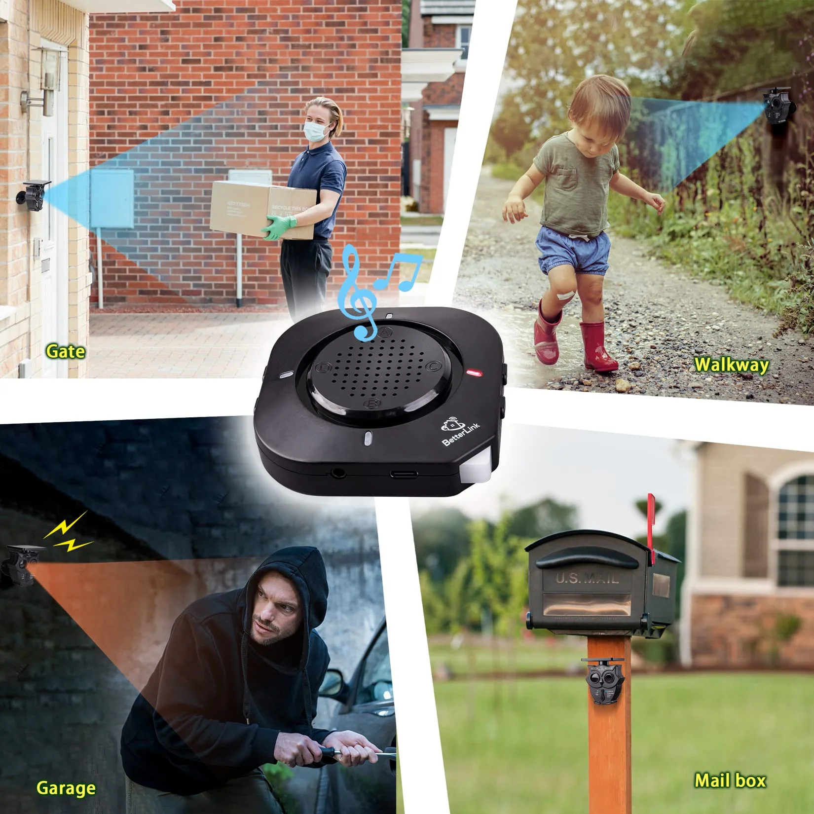 1/2 Mile Long Range Solar Wireless Driveway Alarm System IP65 Weatherproof Outdoor Motion Detectors&Sensor 120dB Siren Sound Light Security Alert System Monitor&Protect Outdoor/Indoor Property(1R1S) 1Receiver and 1Sensor - Image 5