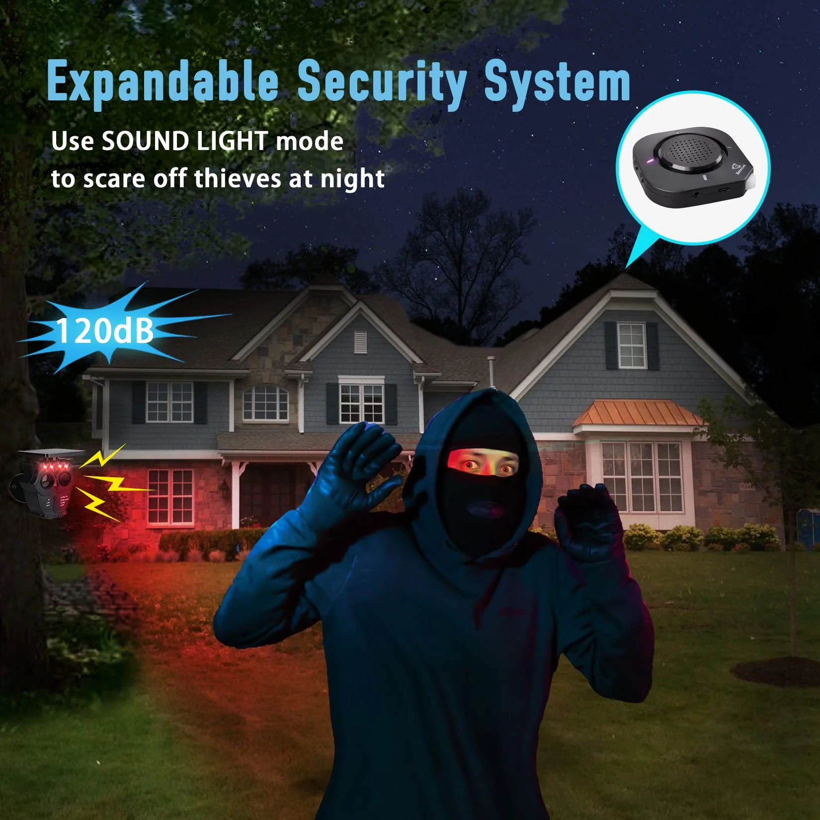 1/2 Mile Long Range Solar Wireless Driveway Alarm System IP65 Weatherproof Outdoor Motion Detectors&Sensor 120dB Siren Sound Light Security Alert System Monitor&Protect Outdoor/Indoor Property(1R1S) 1Receiver and 1Sensor - Image 6