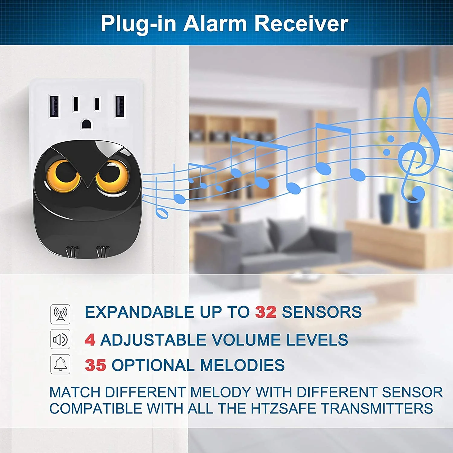 1/2 Mile Long Range Wireless Driveway Alarm-HTZSAFE Outdoor/Indoor Motion Sensor&Detector-DIY Security Alert System- 1 Receiver and 3 Sensor Kit 1 Receiver + 3 Sensor - Image 3