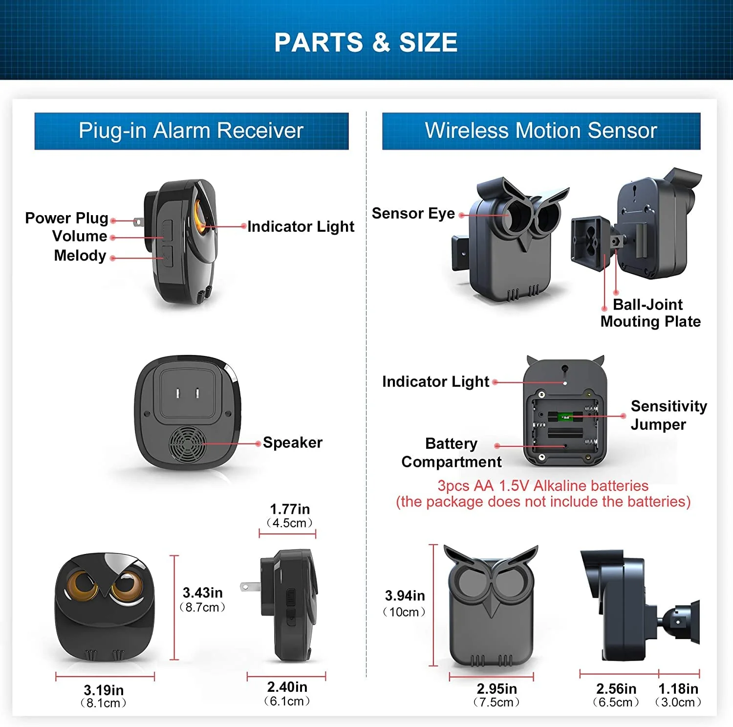 1/2 Mile Long Range Wireless Driveway Alarm-HTZSAFE Outdoor/Indoor Motion Sensor&Detector-DIY Security Alert System- 1 Receiver and 3 Sensor Kit 1 Receiver + 3 Sensor - Image 6