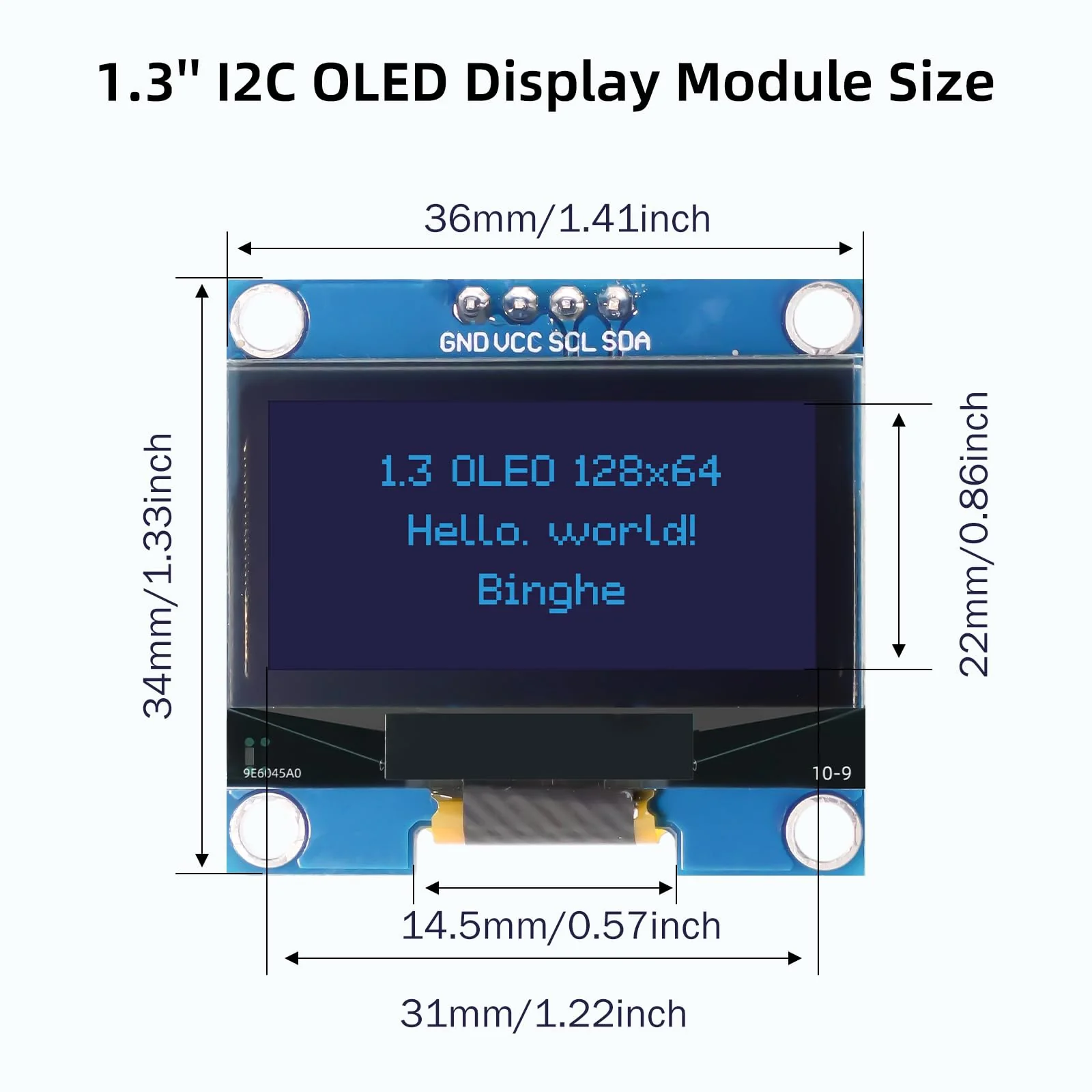1.3 Inch OLED I2C Display Module Binghe 3 Pieces 1.3 Inch LED OLED Display I2C IIC OLED Display with 1106 Chip 128 x 64 Pixel I2C Screen Display Module with Blue Character Compatible with - Image 6