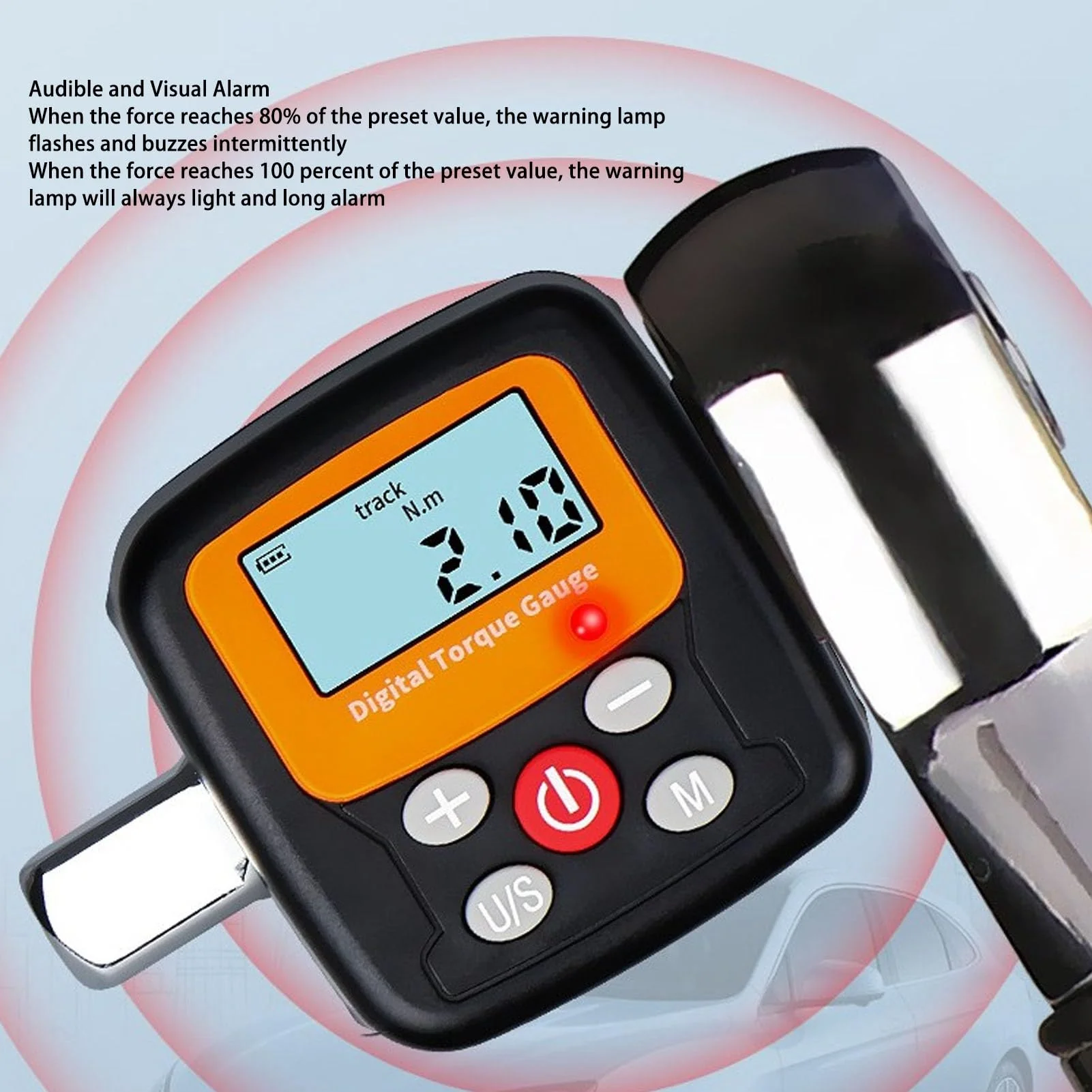 1/4" Drive Digital Torsion Meter 0.9-30Nm Torsion Meter Electronic Torsion Adapter Meter for Car Repair - Image 3