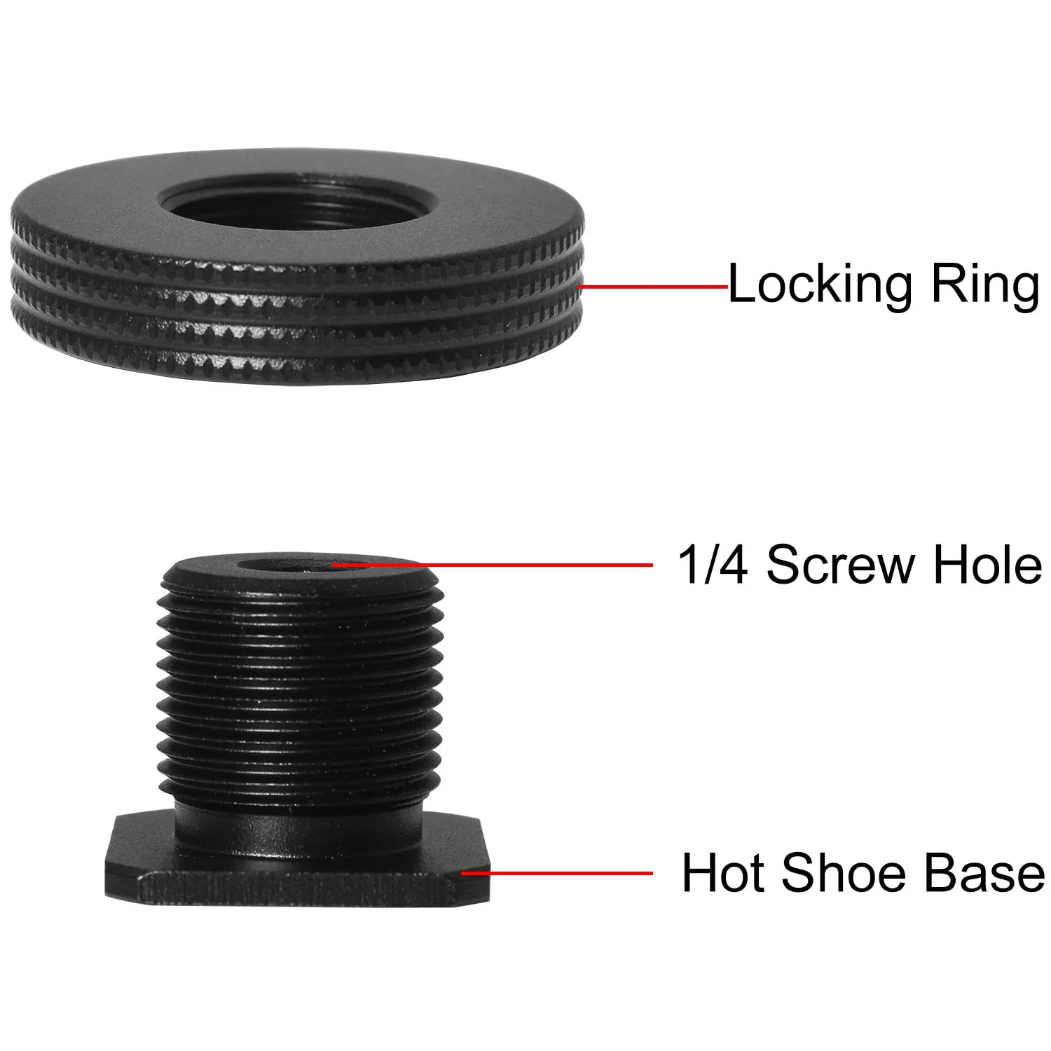 1/4" Female Thread to Hot Shoe Adapter LUORNG 2PCS Hot Shoe Mount Adapter with 1/4 to 1/4 inch Male Screw for Magic Arm, Video Light,Monitor - Image 3