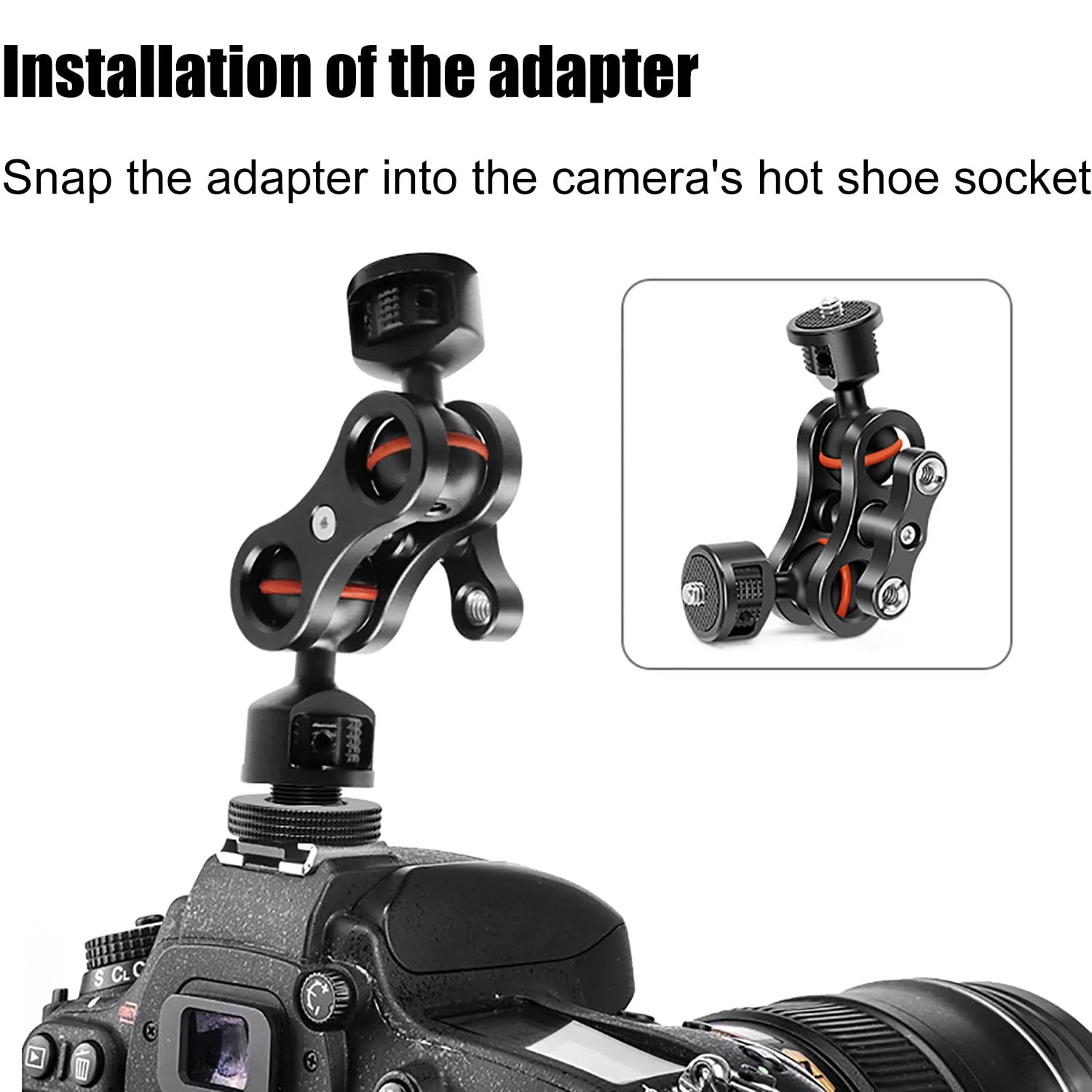 1/4" Female Thread to Hot Shoe Adapter LUORNG 2PCS Hot Shoe Mount Adapter with 1/4 to 1/4 inch Male Screw for Magic Arm, Video Light,Monitor - Image 7