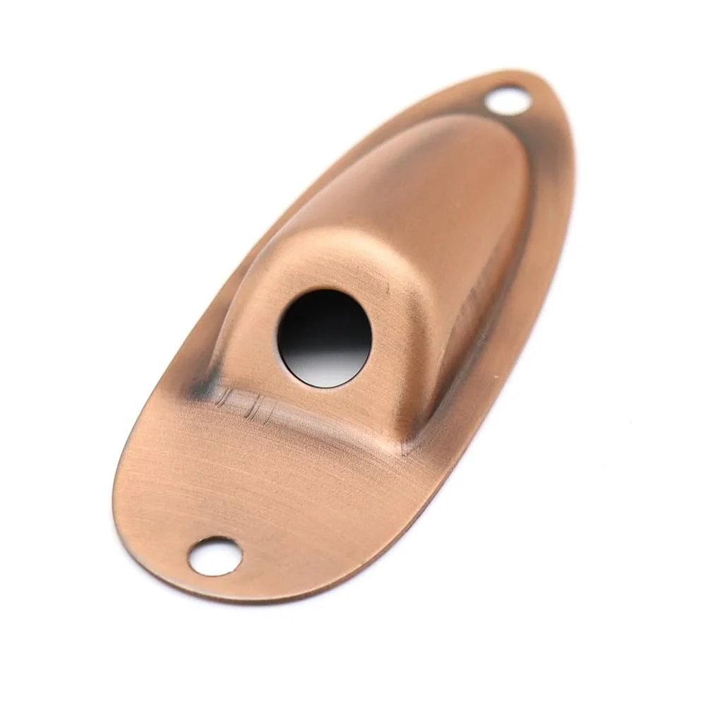 1/4 Guitar Jack Plate Socket Input Jack Socket Plate Output Loaded For Fender Stratocaster Strat (Red Bronze) Red Bronze - Image 3