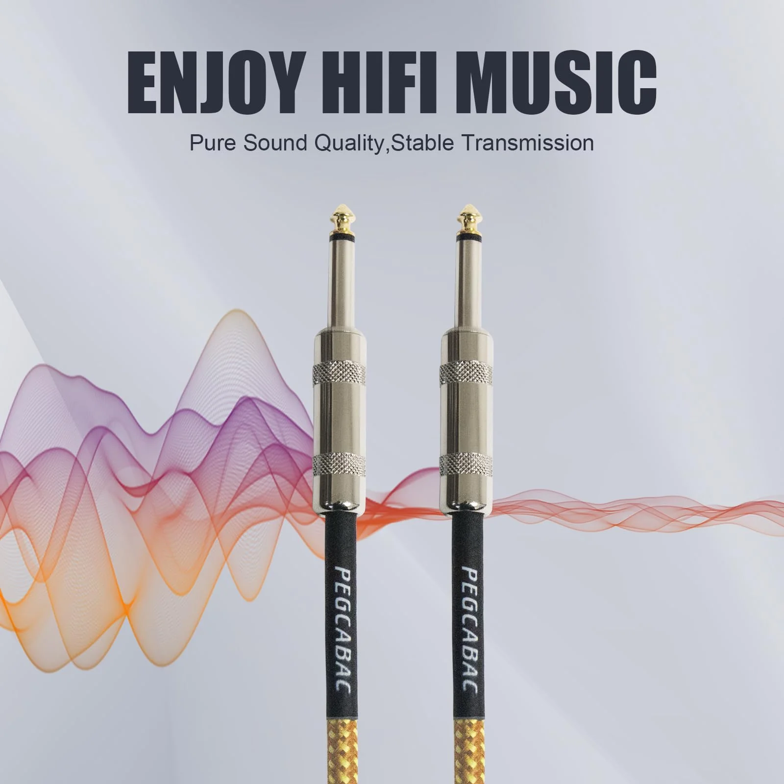 1/4 Inch TRS Instrument Cable 10ft 2-Pack,Straight 6.35mm Male Jack Stereo Audio Interconnect Cord for Electric Guitar,Bass,Keyboard,Mixer,Amplifier,Amp,Speaker,Equalizer - Image 3