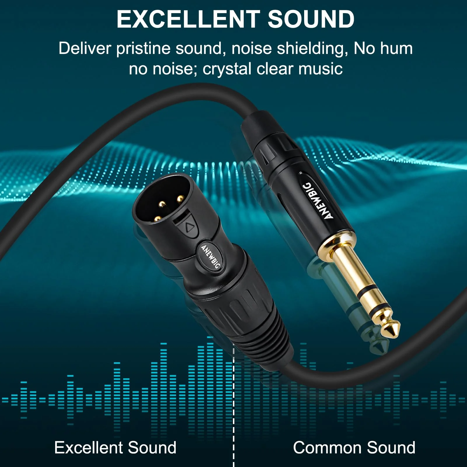 1/4 to XLR Cable, 6.35 mm TRS to XLR Male Cables, Quarter inch TRS Male to XLR Microphone Cord 3.3ft 3.3 Feet - Image 4