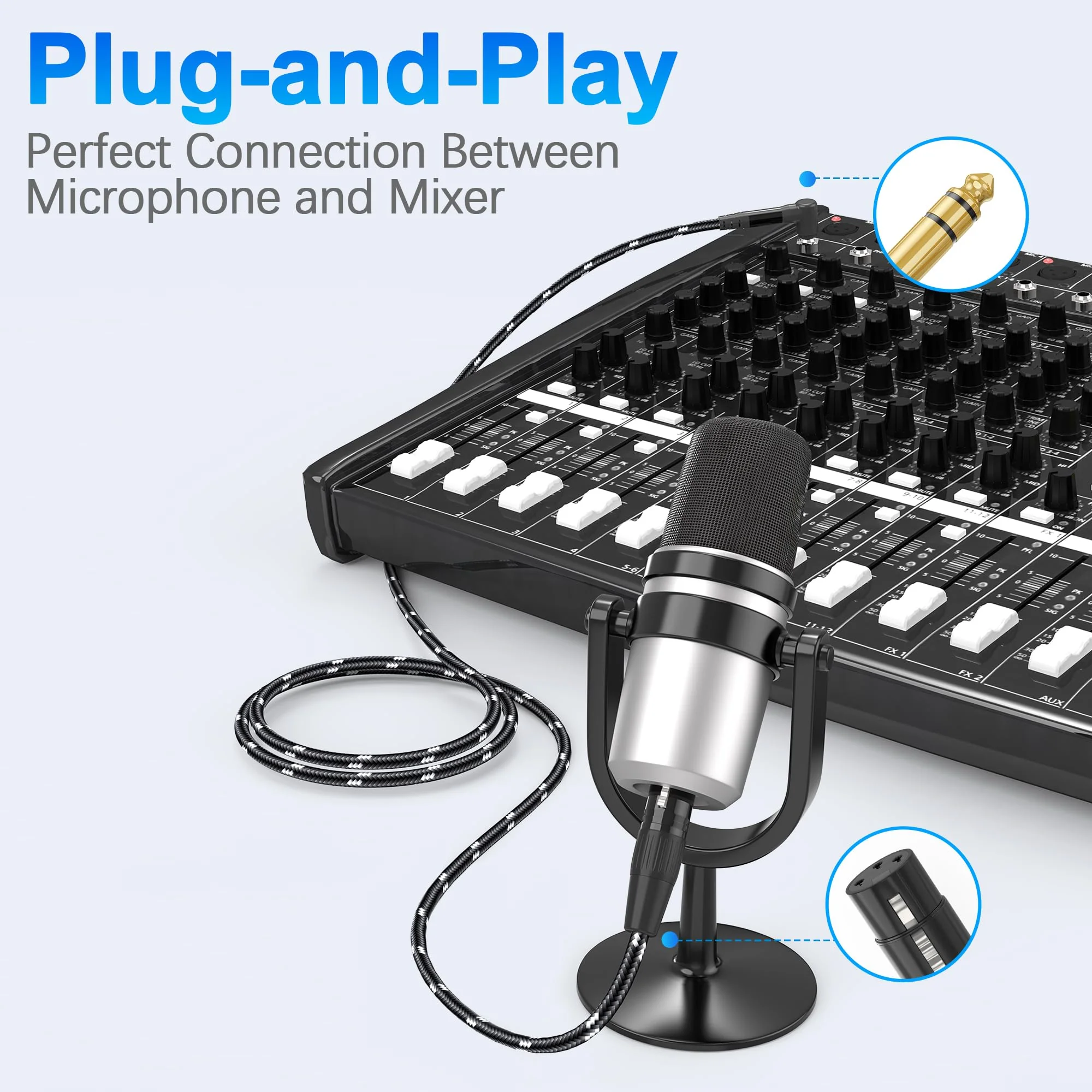 1/4 TRS Right Angle to XLR Female Audio Cable, 10ft 3-pin XLR Female Professional-Grade Balanced Audio Connection for Mixer, Amplifier, Microphone, Studio Equipment 10 Feet 1/4 TRS - Image 5