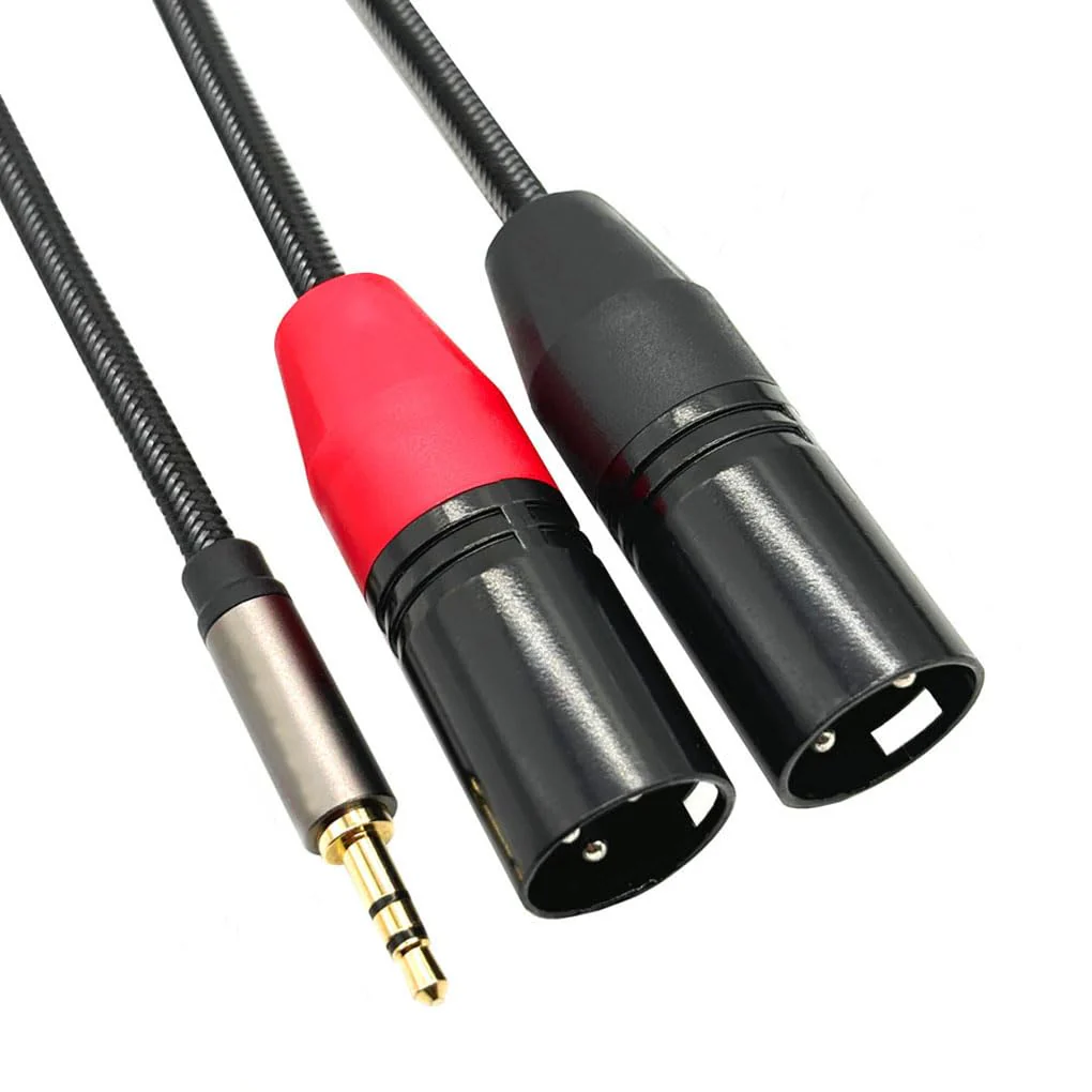 1/4 TRS to Dual XLR Male Y-Splitter Stereo Breakout Cable 1/4 inch(6.35mm) to 2 XLR Patch Cable - 3.3 FT/1m - Image 3