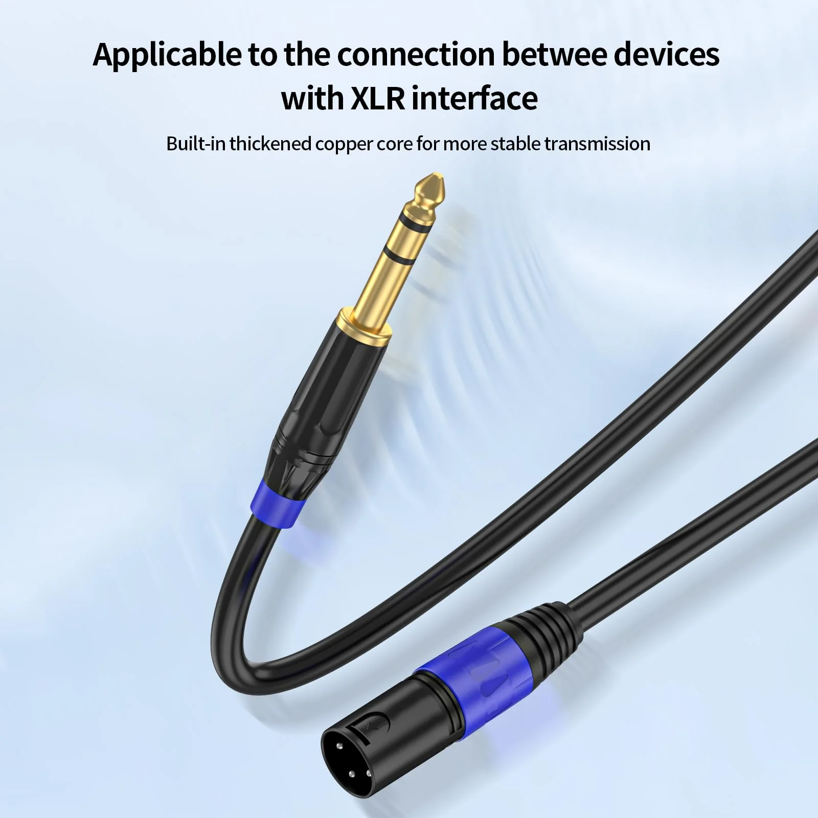 1/4" TRS to XLR 2M Pro Balanced Interconnect Cable,XLR Male to 1/4 Inch (6.35mm) Stereo Balanced Microphone Stereo Audio Converter AdapterCable 2Pack- 6.6ft XLR Male to 6.35mm-2Pack - Image 6