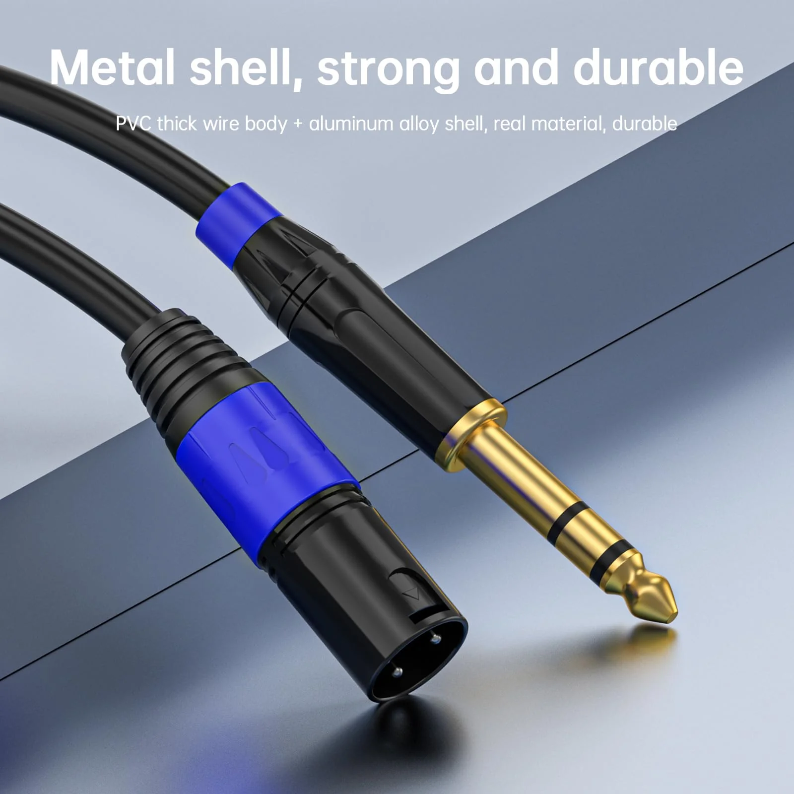 1/4" TRS to XLR 3M Pro Balanced Interconnect Cable,XLR Male to 1/4 Inch (6.35mm) Stereo Balanced Microphone Stereo Audio Converter AdapterCable 2Pack- 10FT XLR Male to 6.35mm-2Pack - Image 5