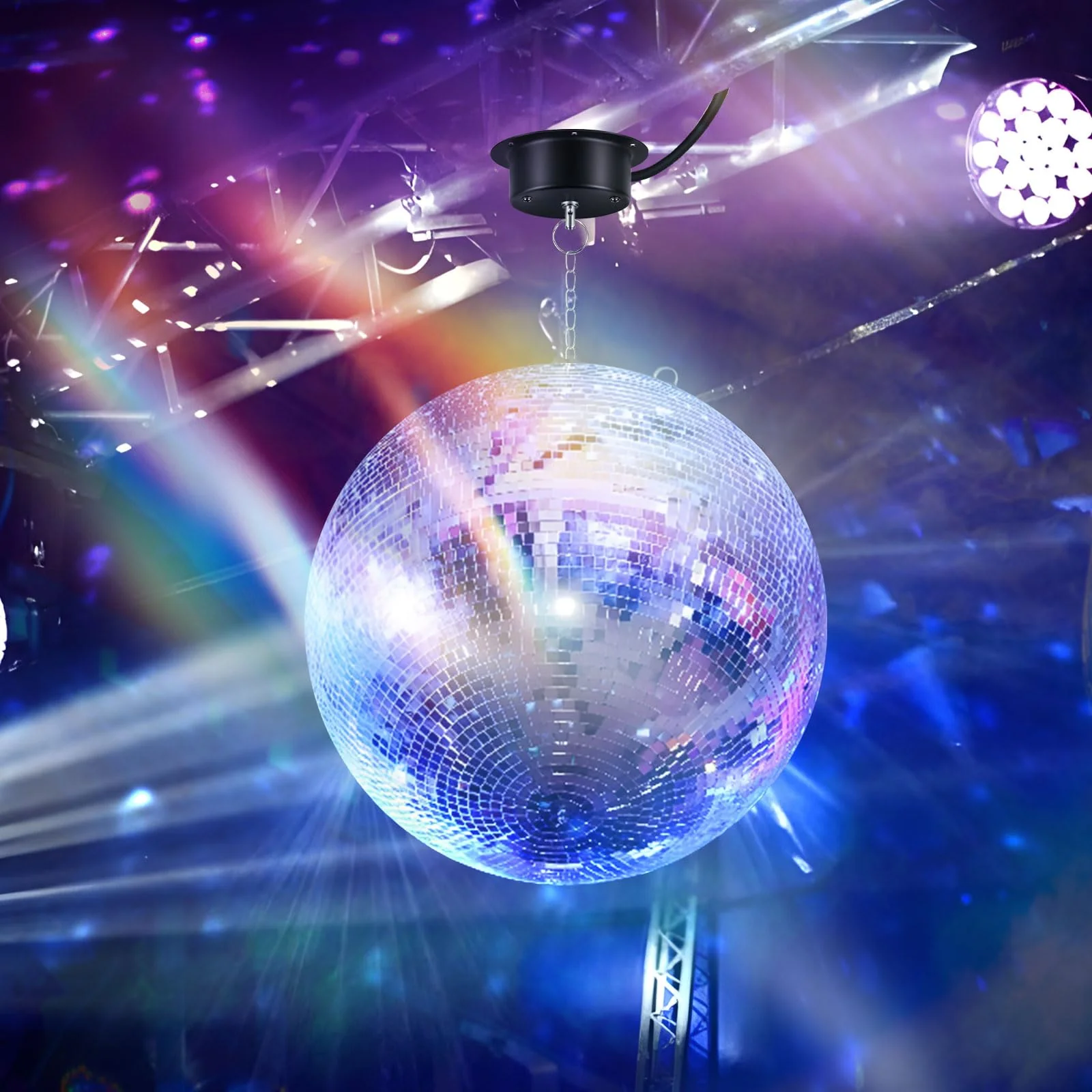 1.5 RPM Speed Disco Ball Motor Heavy Duty Mirror Ball Electric Slow Motor Rotator Supports 4'' - 16'' Mirror Balls for Dj，Family party,Bands,Christm,Party 1.5 RPM Motor - Image 5