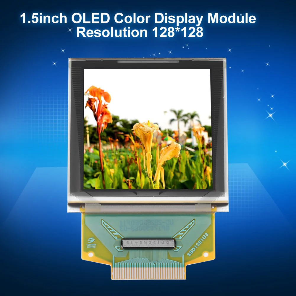 1.5inch OLED Display Module I2C IIC SPI Serial 128*128 Color OLED LCD White Display Module for Arduino, SSD1351 Serial Peripheral OLED Color Display Graphic Module - Image 7