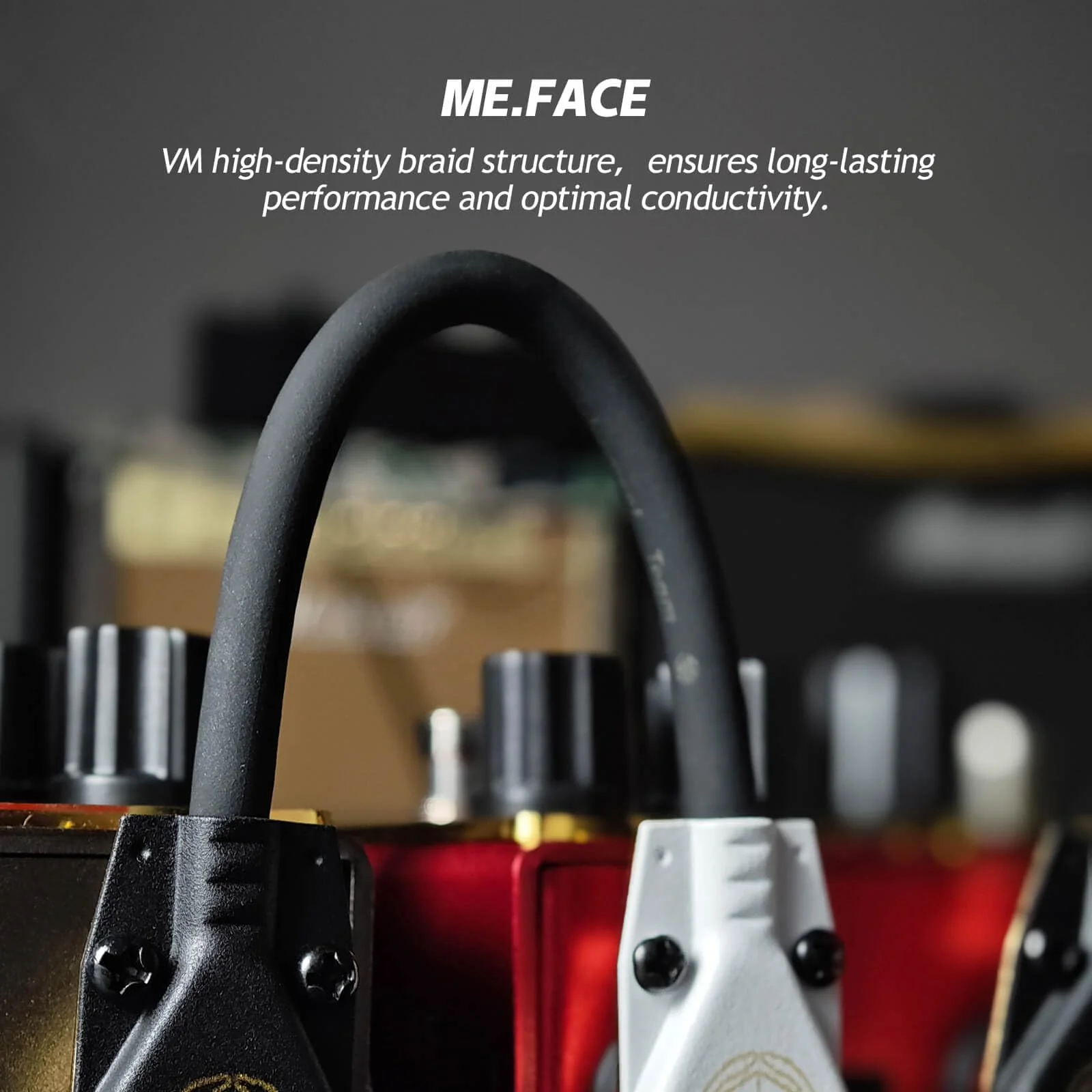 1.6ft ME.Face Pedal Cable, 1/4 Inch Angle/Angle Performance Guitar Effect Pedal Cable, Guitar Patch Cables (ME.Face Black) 1.6ft - Image 4