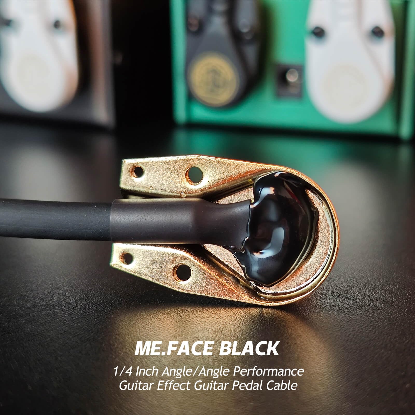 1.6ft ME.Face Pedal Cable, 1/4 Inch Angle/Angle Performance Guitar Effect Pedal Cable, Guitar Patch Cables (ME.Face Black) 1.6ft - Image 5