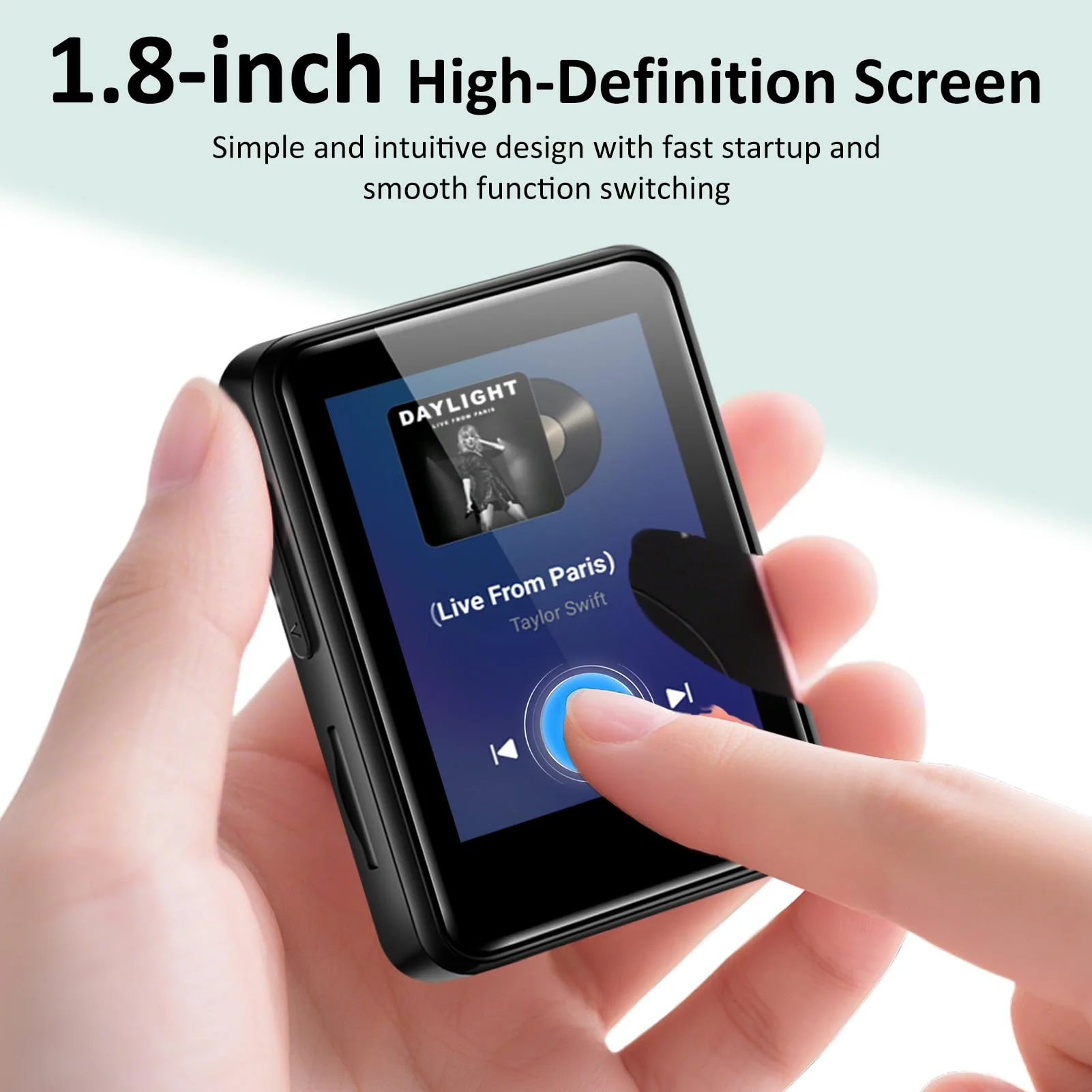 1.8 inch MP3 Player with Bluetooth, 32GB Digital Music Player for Kids, Portable Mini Bluetooth MP3 Player with Speaker Lossless Sound with FM Radio, Voice Recorder, Supports up to 512GB, Black - Image 7