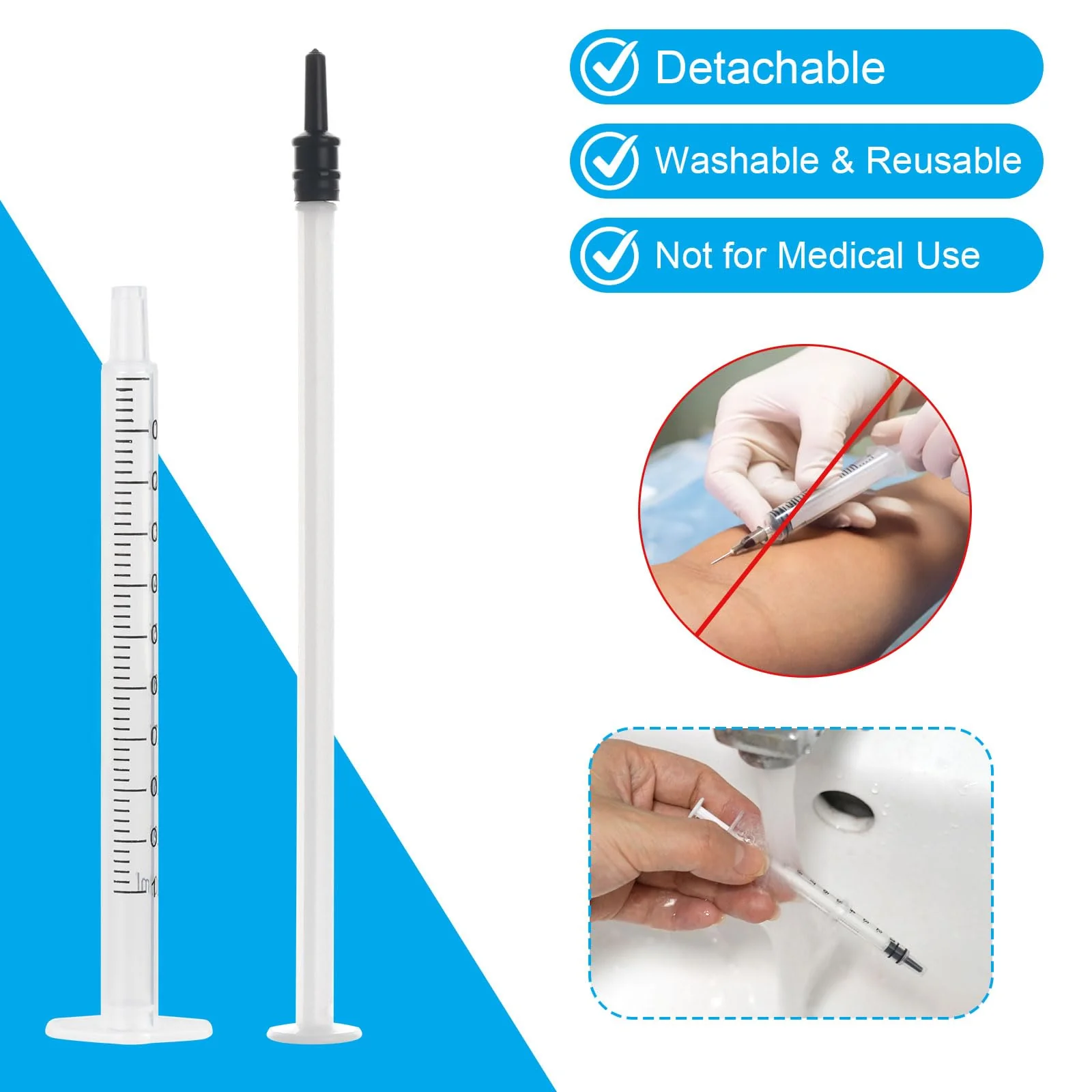 1 ml Syringe, Pack of 20 Reusable Colostrum Syringe, Dosing Syringe Without Needle with Caps, Food Syringe for Small Pet Feeding, Liquid Measure Syringes, Laboratory, Industry 1 ml, 20 pieces - Image 4