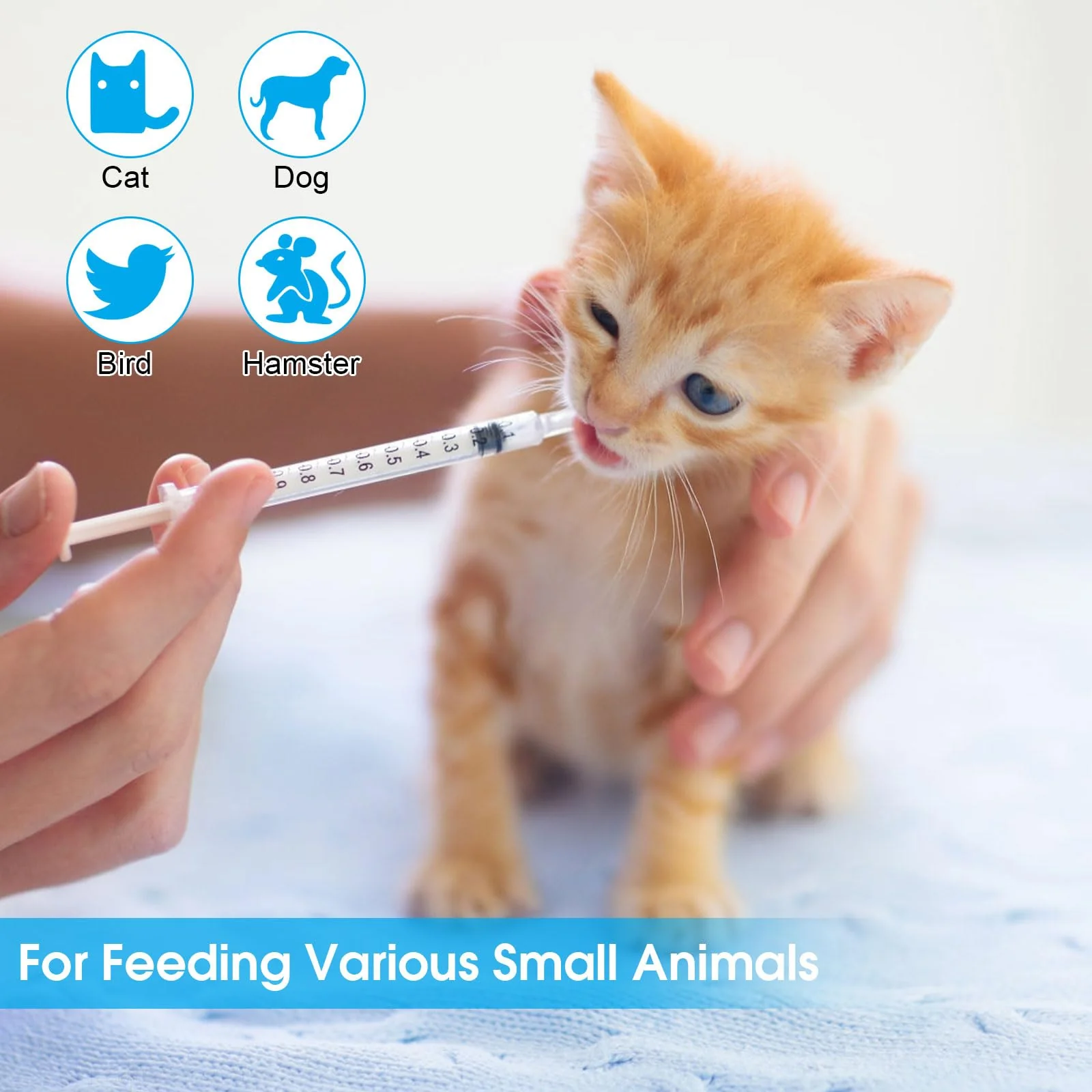 1 ml Syringe, Pack of 20 Reusable Colostrum Syringe, Dosing Syringe Without Needle with Caps, Food Syringe for Small Pet Feeding, Liquid Measure Syringes, Laboratory, Industry 1 ml, 20 pieces - Image 5