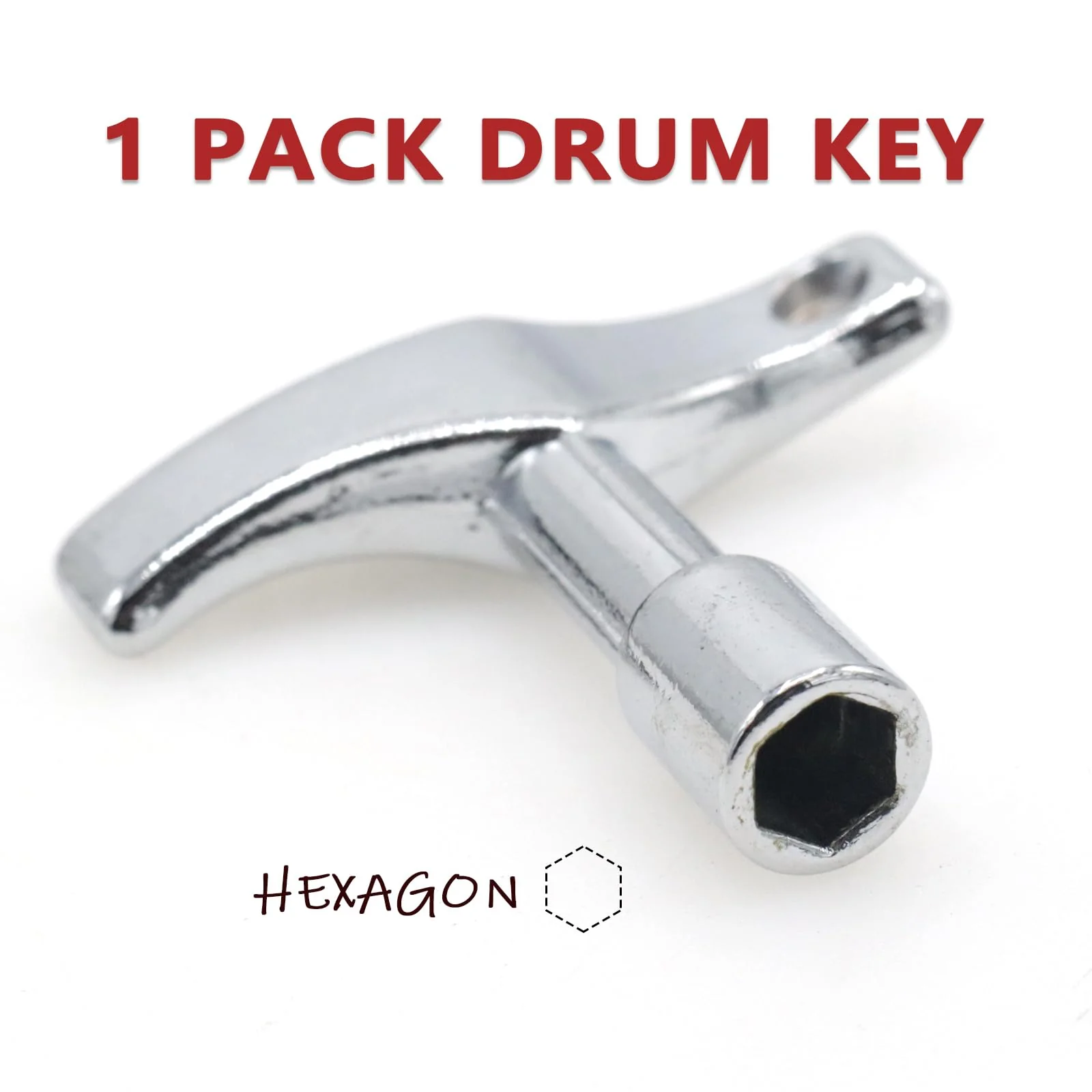 1 Pack Drum Key, Universal Drum Key Tuner for Acoustic and Electronic Drums, Sturdy Drum Tuning Tool (Hexagon) Hexagon - Image 3