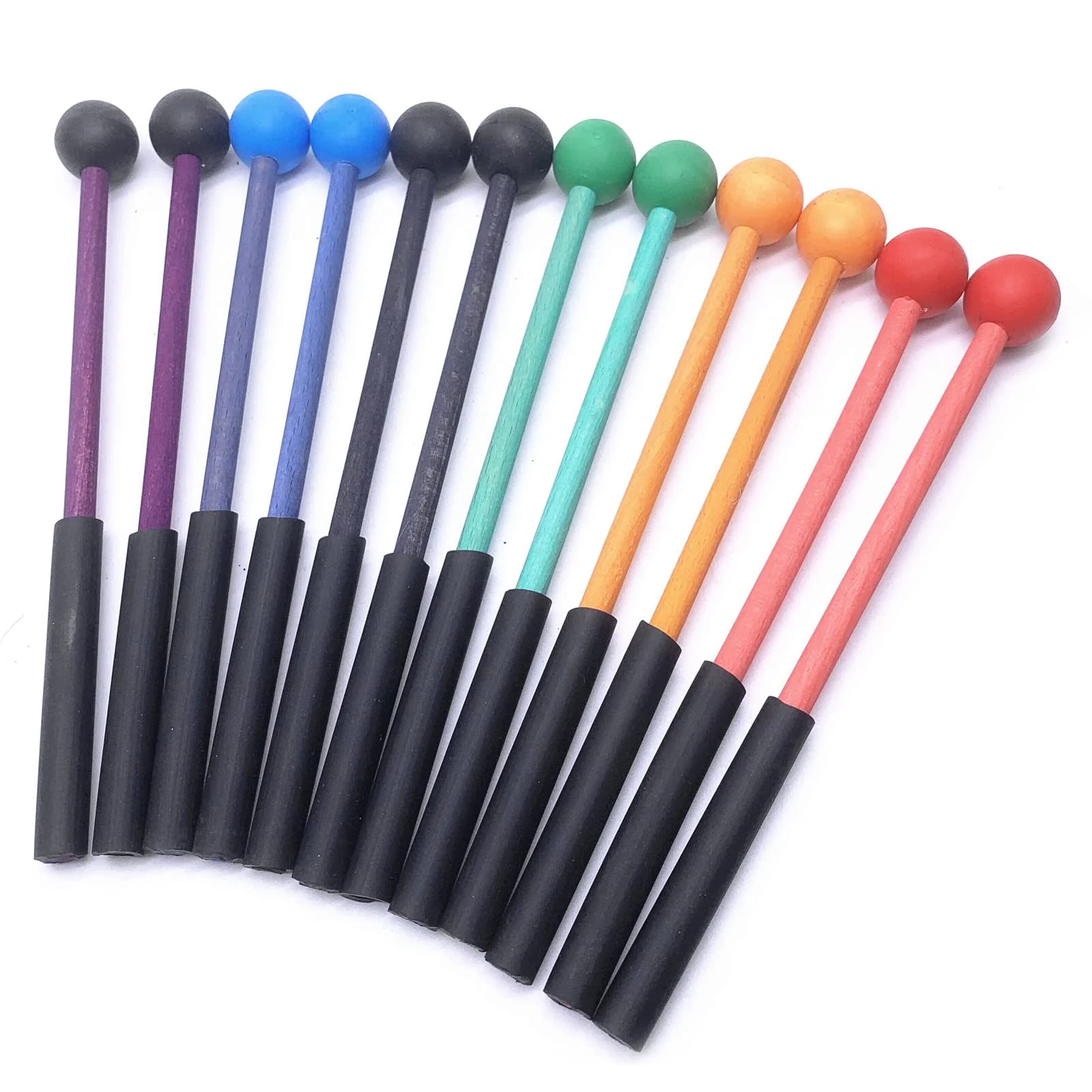 1 Pair 9 Inch Rubber Xylophone Sticks Tongue Drum Mallets Percussion Sticks Hammer for Glockenspiel, Xylophone, Chime, Woodblock, and Bells (Orange) Orange - Image 4