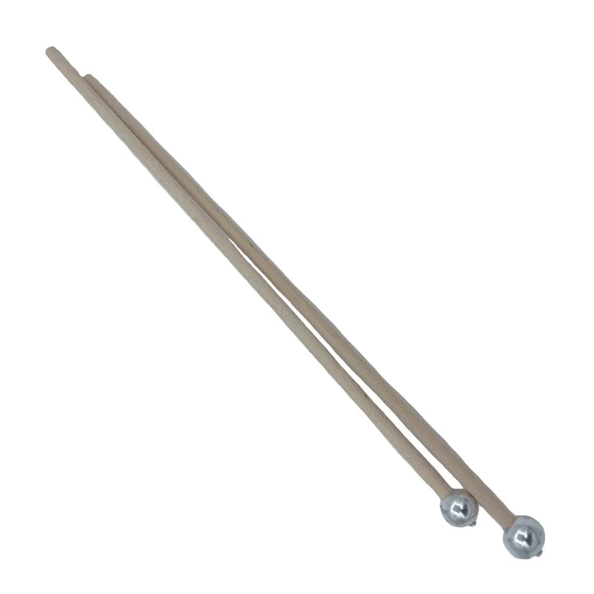 1 Pair Bell Mallets Percussion Round Metal Head Glockenspiel Sticks 16 Inch Xylophone Mallet with Wooden Handle Ethereal Drumstick Percussion Sticks Hammer for Chime Woodblock Long silver round - Image 2