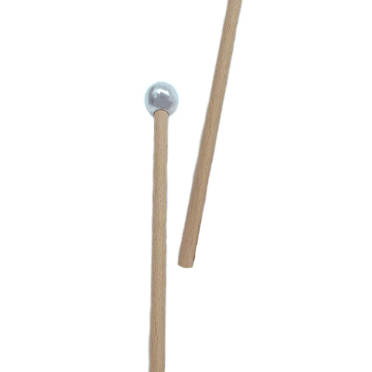 1 Pair Bell Mallets Percussion Round Metal Head Glockenspiel Sticks 16 Inch Xylophone Mallet with Wooden Handle Ethereal Drumstick Percussion Sticks Hammer for Chime Woodblock Long silver round - Image 3
