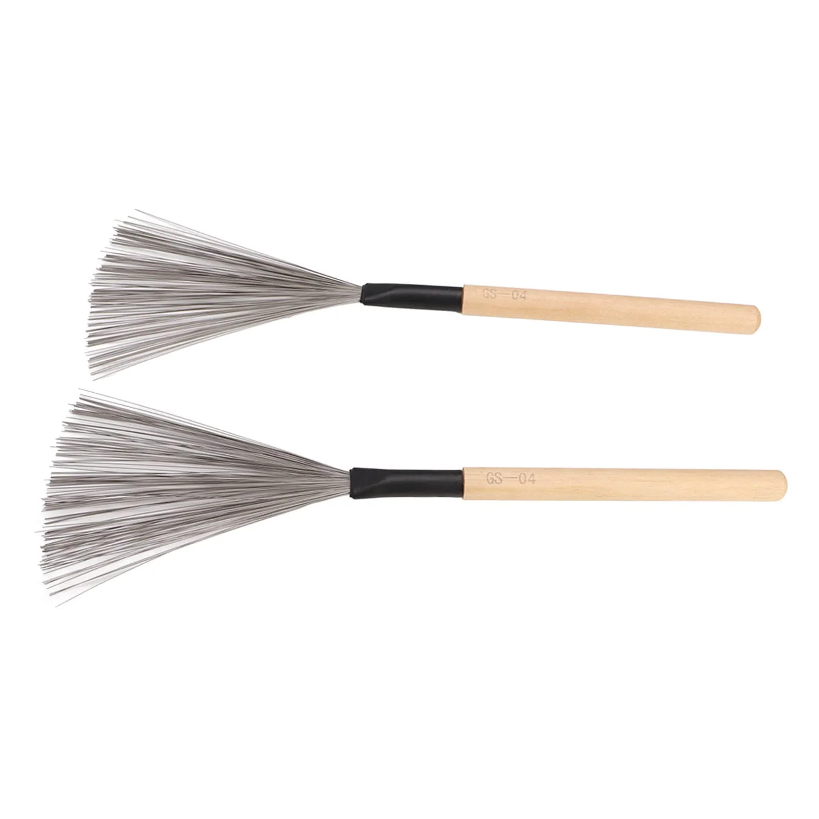 1 Pair Drum Stick Brushes,Maple Wooden Handle Drum Wire Brushes For Rock Band, Jazz Folk, Drummers,Beginners, Students(Wood) Performance Accessory - Image 4