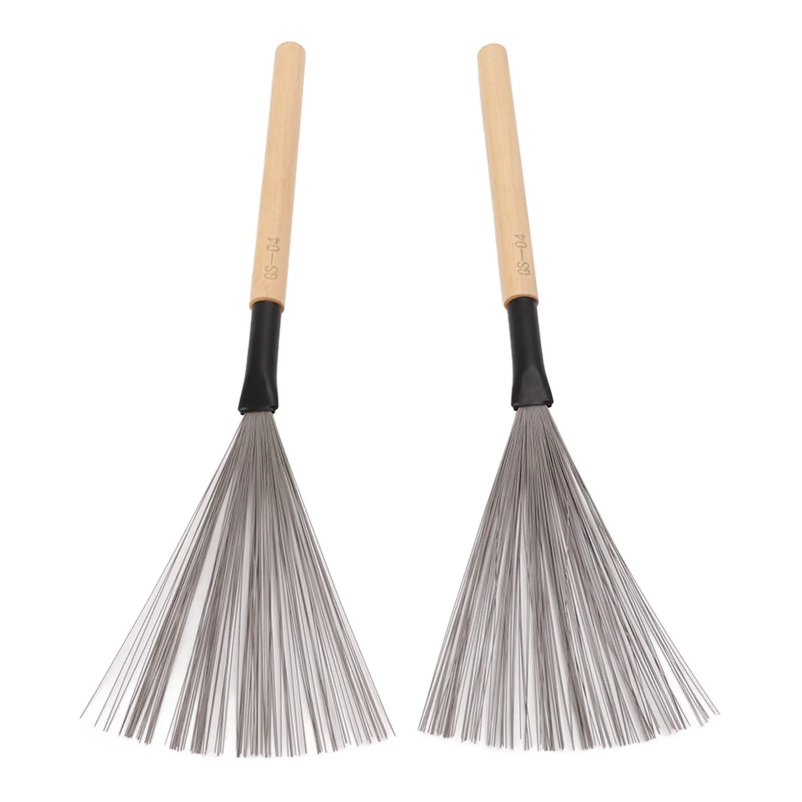 1 Pair Drum Stick Brushes,Maple Wooden Handle Drum Wire Brushes For Rock Band, Jazz Folk, Drummers,Beginners, Students(Wood) Performance Accessory - Image 5
