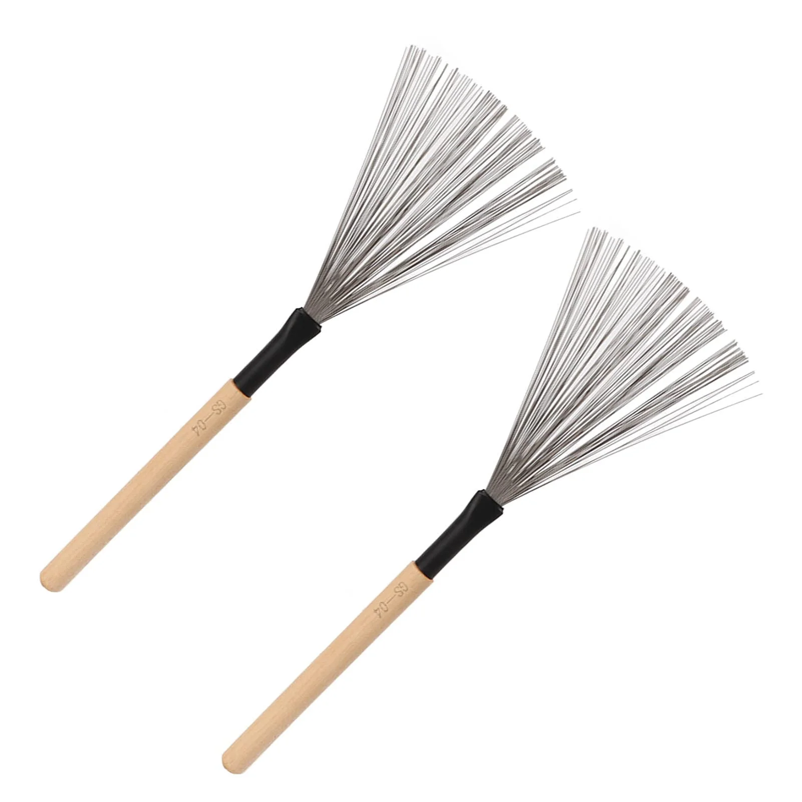 1 Pair Drum Stick Brushes,Maple Wooden Handle Drum Wire Brushes For Rock Band, Jazz Folk, Drummers,Beginners, Students(Wood) Performance Accessory - Image 6
