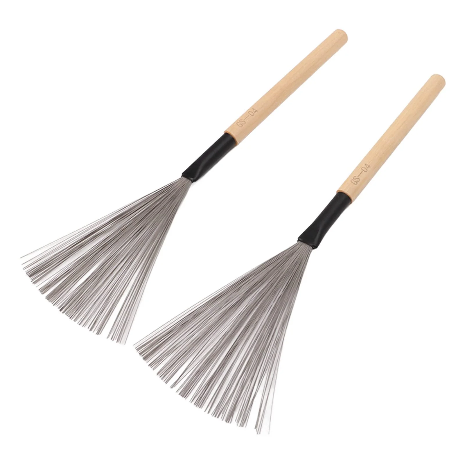 1 Pair Drum Stick Brushes,Maple Wooden Handle Drum Wire Brushes For Rock Band, Jazz Folk, Drummers,Beginners, Students(Wood) Performance Accessory - Image 7