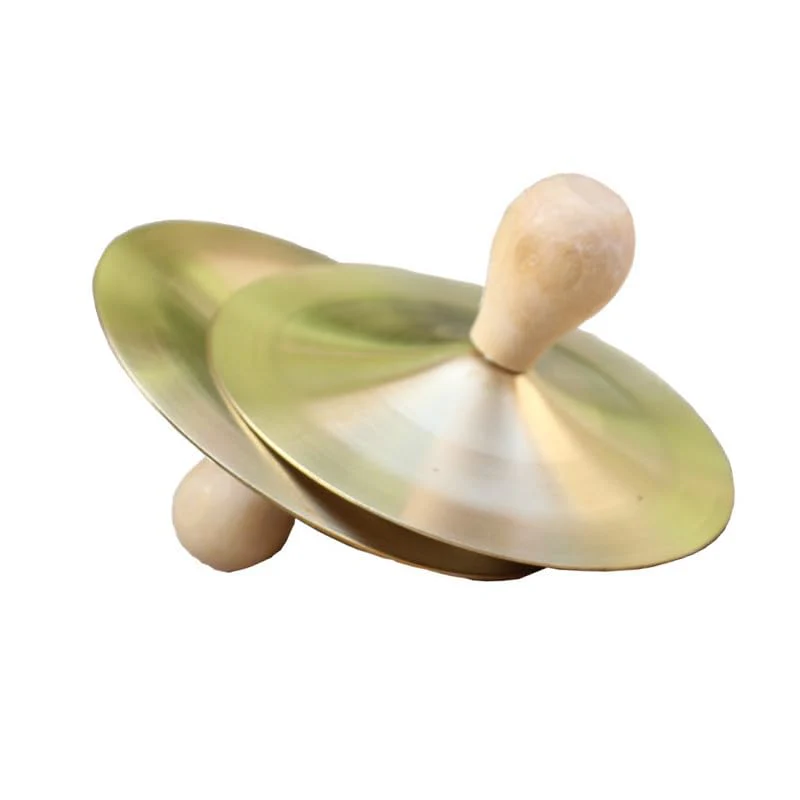 1 Pair Hand Cymbals, Marching Cymbals, 6 Inch Small Copper Finger Cymbals, Gold Metal Finger Zills with Band Percussion Instrument for Adults, Kids, Party - Image 7