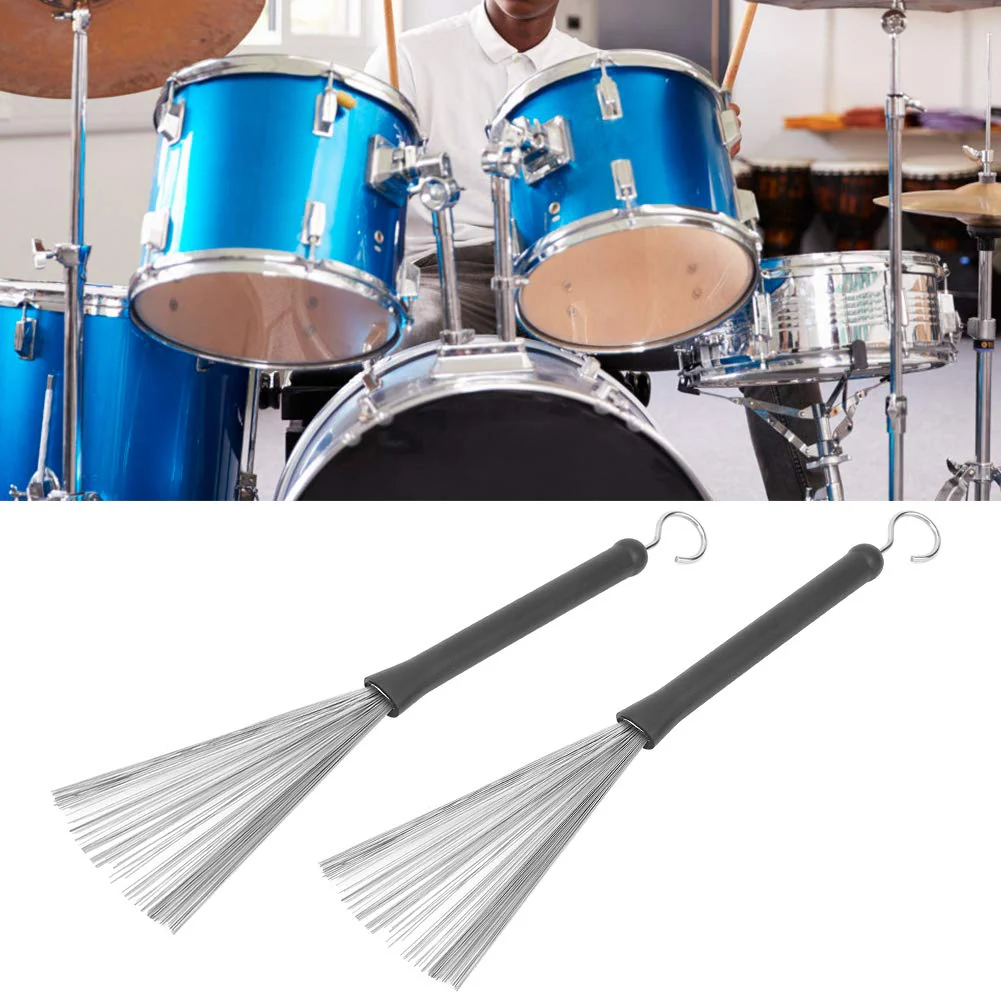 1 Pair Retractable Drum Wire Brushes Drum Stick Brushes for Jazz Folk Rock Band Playing Accessories - Image 6