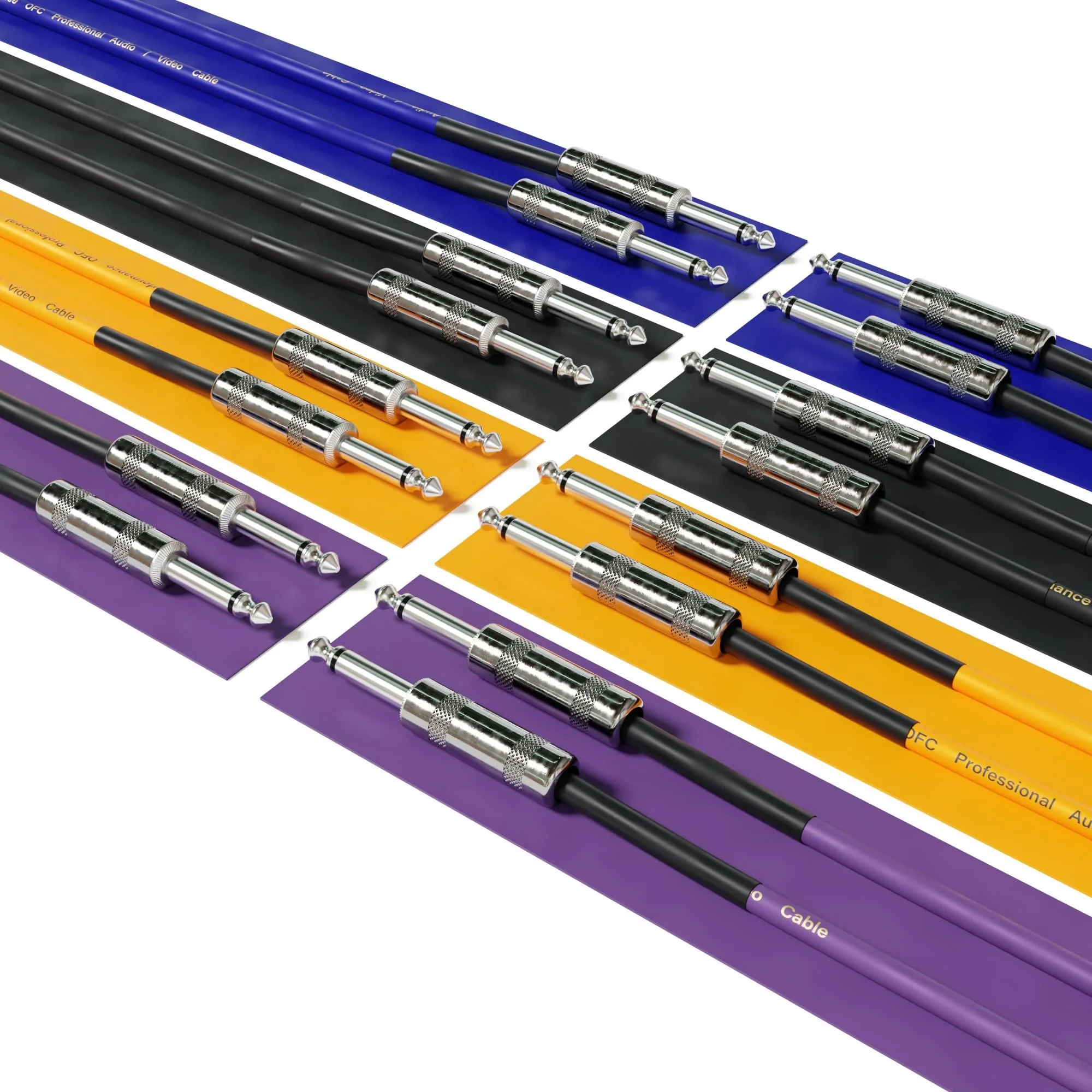 1 Piece - Guitar Instrument Mono Patch Cables Lead 6.35mm 1/4" Straight/Straight [Purple | 600 cm - 236.22"] 600 cm - 236.22" Purple - Image 6