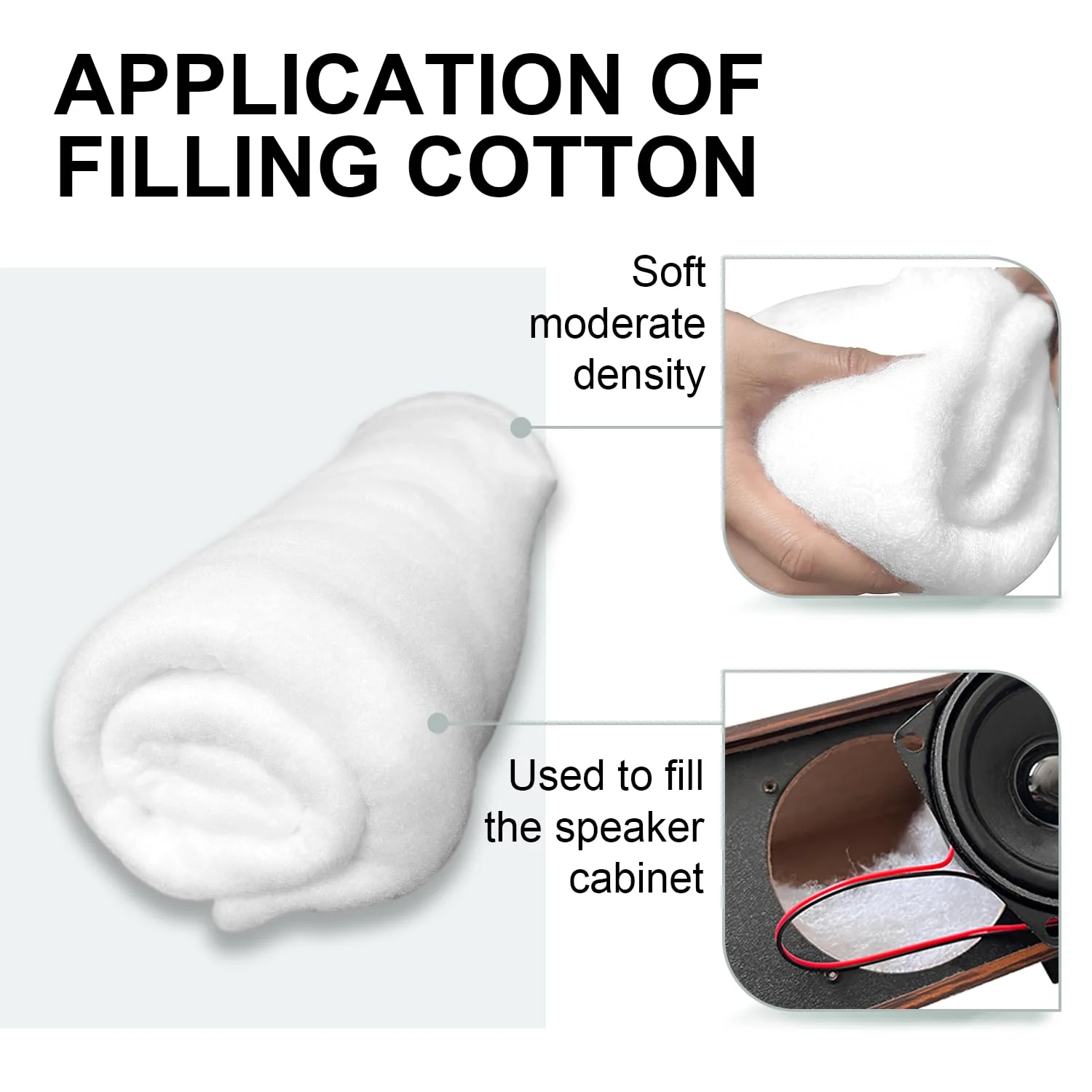 1 Piece of 100cm x 100cm Polyester Fiber Speaker Soundproofing Foam,12.8 oz, Suitable for Speaker Repairs, Replacements, and DIY Speakers,Used to Fill and sew Cloth Pockets, MATS and Crafts - Image 5