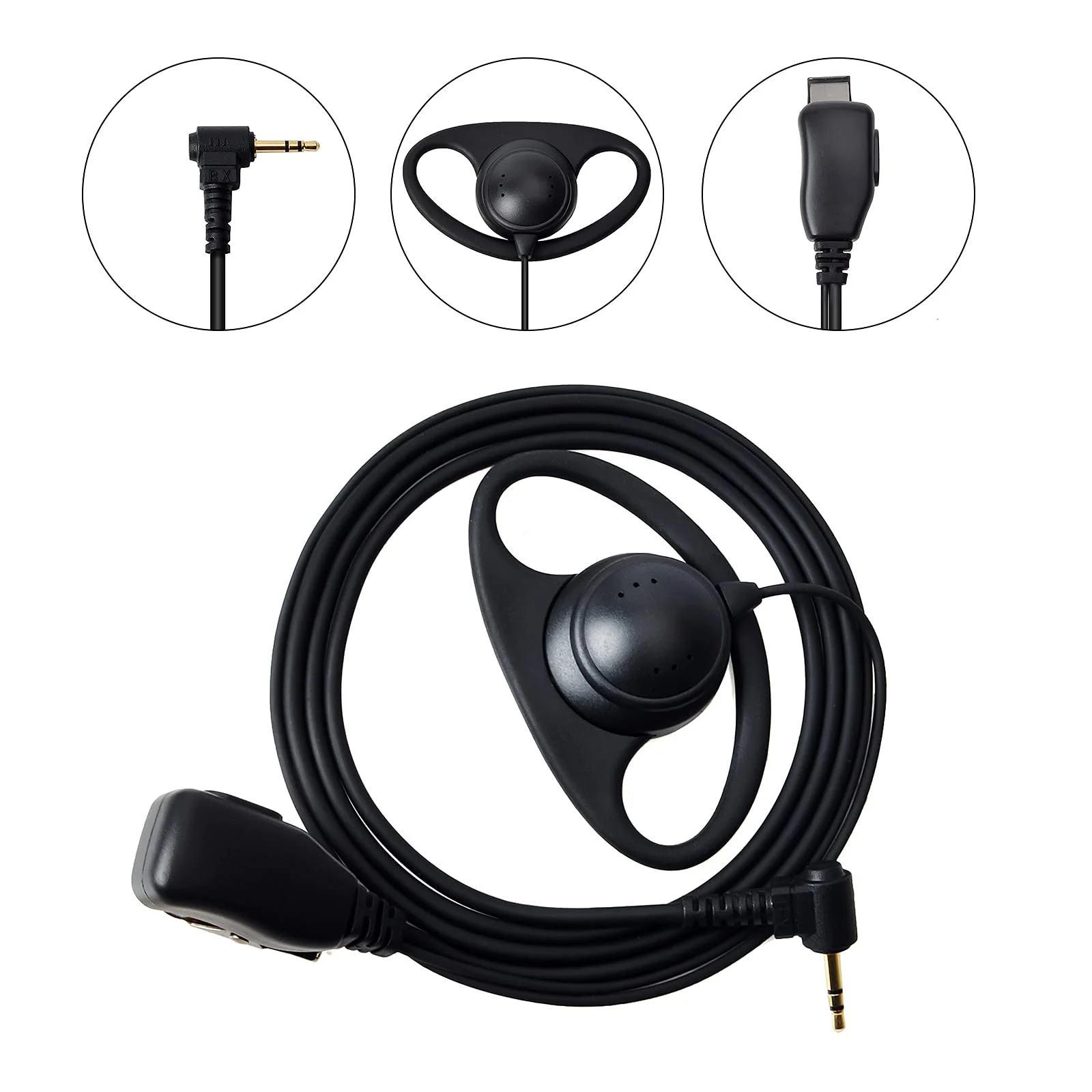 1 Pin 2.5mm D Shape Walkie Talkie Earpiece Headsets with PTT Mic，for Motorola Radios Talkabout Series Two-Way Radios （2 packs） - Image 2