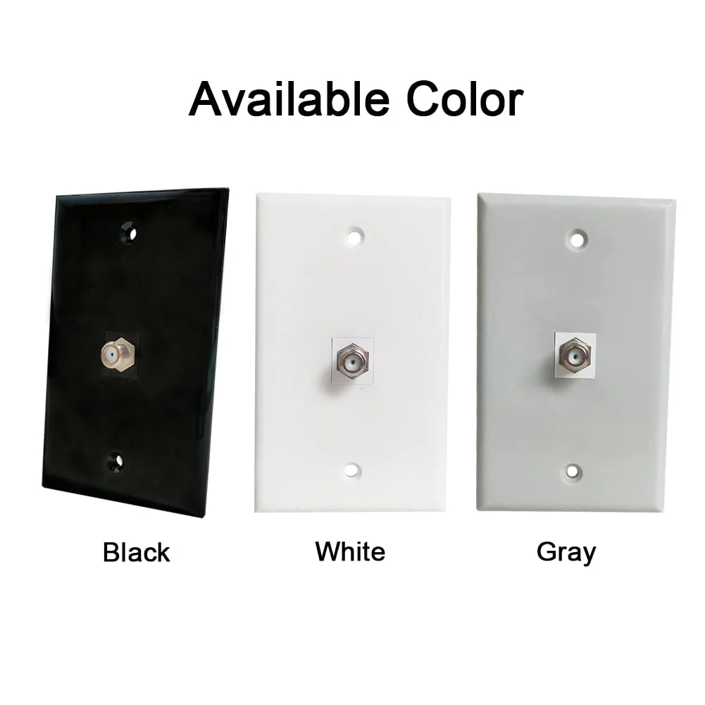 1 Port Coax Cable Wall Plate Black - Single Gang TV Coax F-Type Outlet Cover Plate for Coaxial Cable 1Coax-Black - Image 4