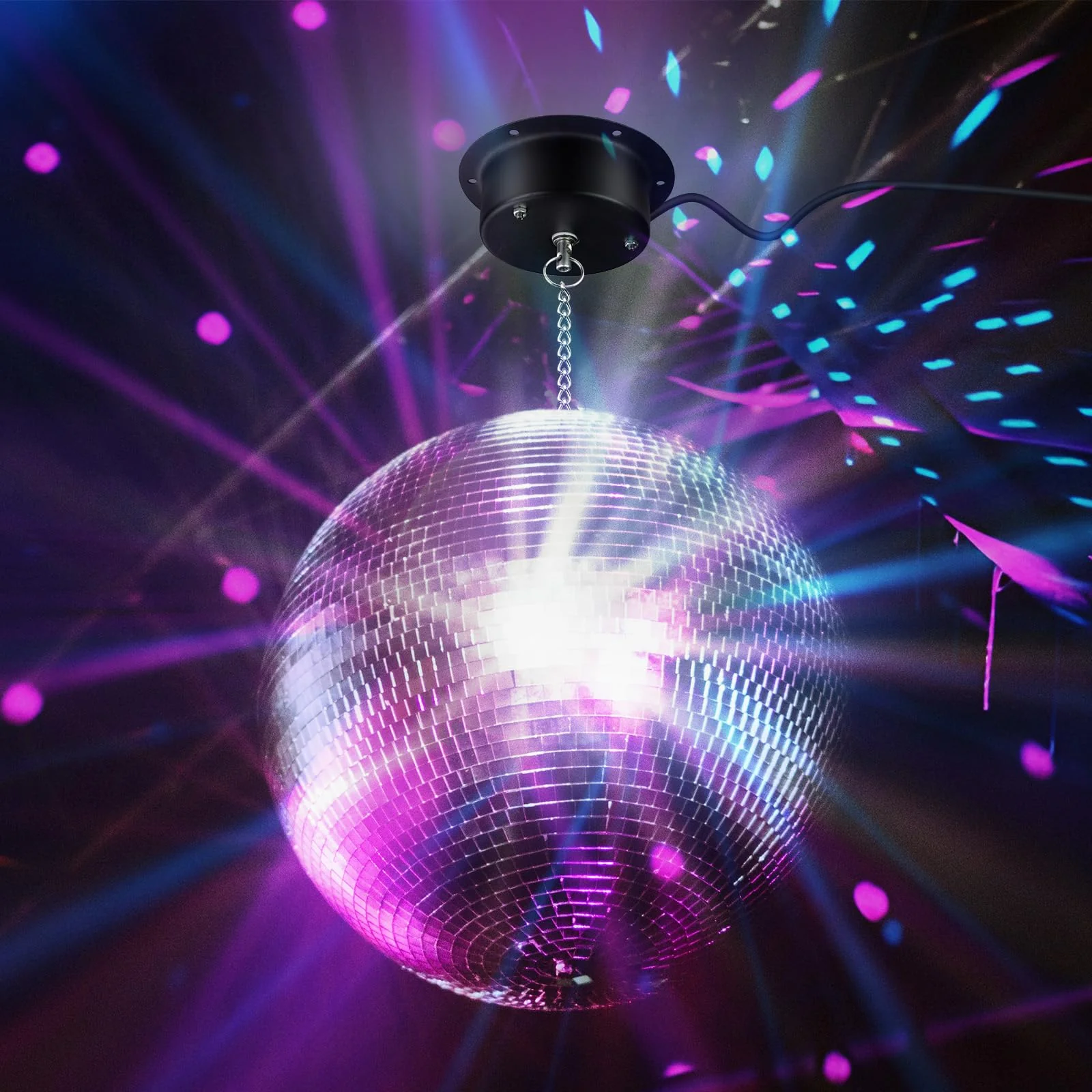 1 RPM Slow Speed Disco Ball Motor Heavy Duty Mirror Ball Electric Motor Rotator Supports 4'' - 12'' Balls for Dj Party Light Home Bands,Christmas Party 1 RPM Motor - Image 5