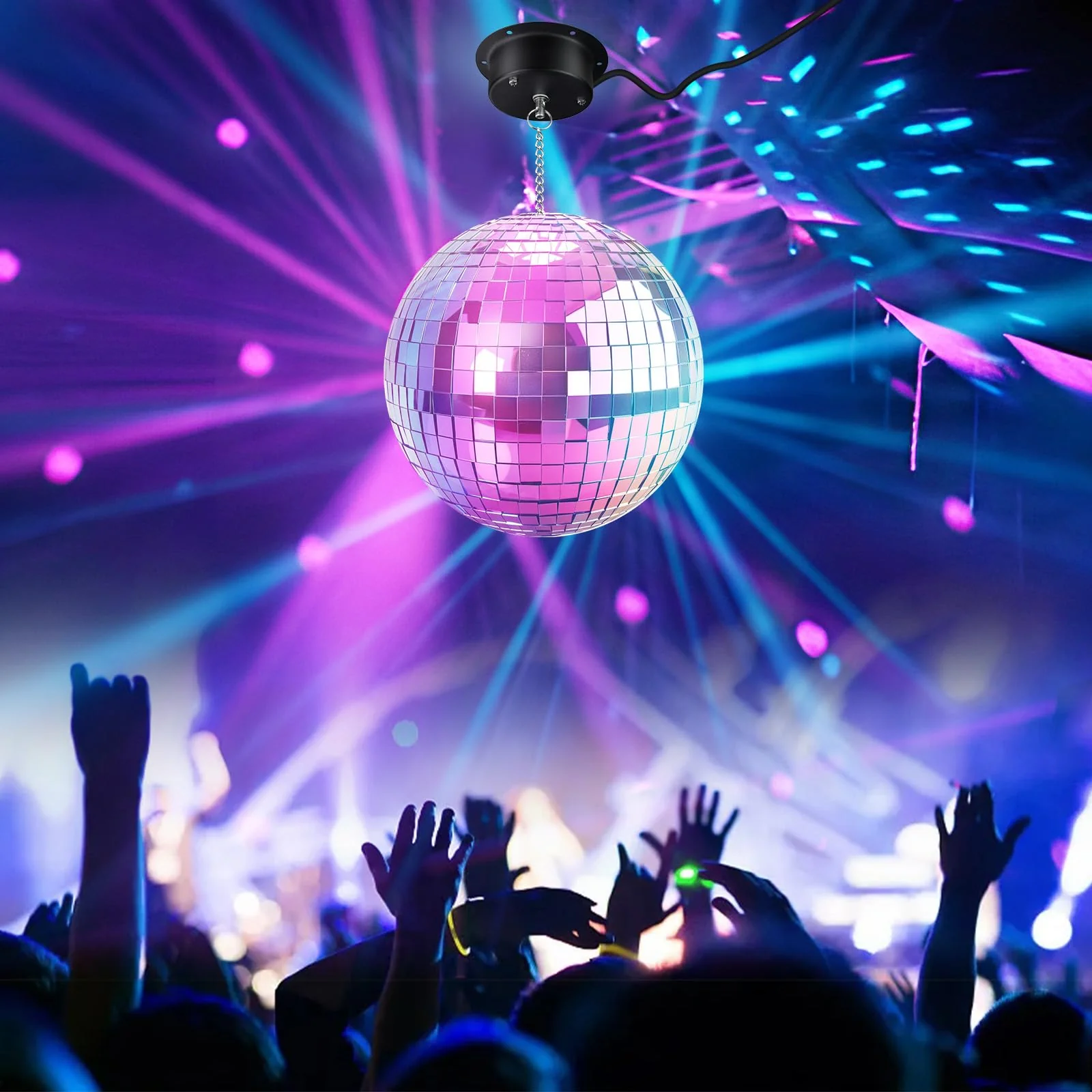 1 RPM Slow Speed Disco Ball Motor Heavy Duty Mirror Ball Electric Motor Rotator Supports 4'' - 12'' Balls for Dj Party Light Home Bands,Christmas Party 1 RPM Motor - Image 6