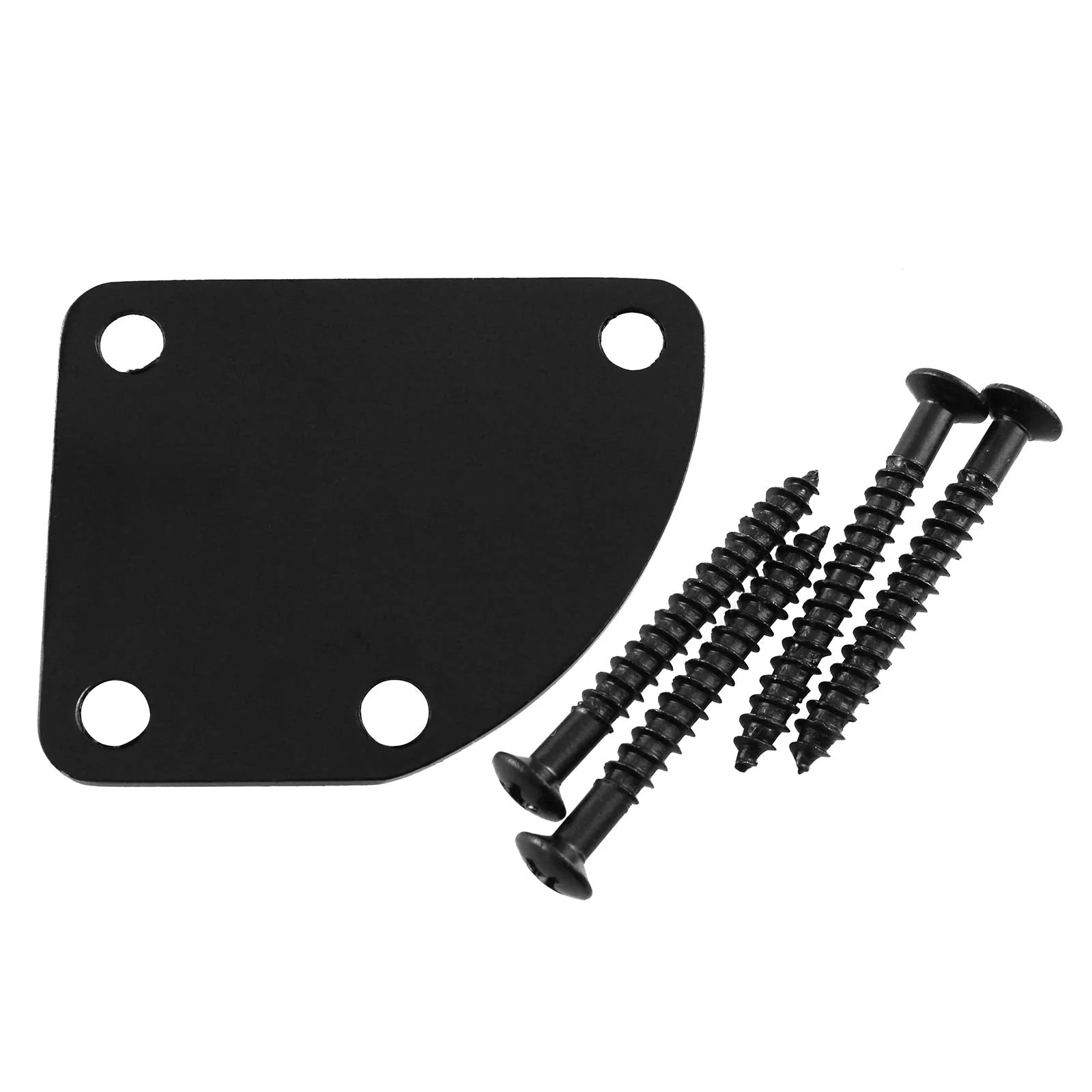 1 SET Electric Guitar Neck Plate Curved Cutaway Semi Round Neck Joint Back Mounting Plate 4 Holes with Screws Compatible with Guitar Bass Parts Replacement - Image 2