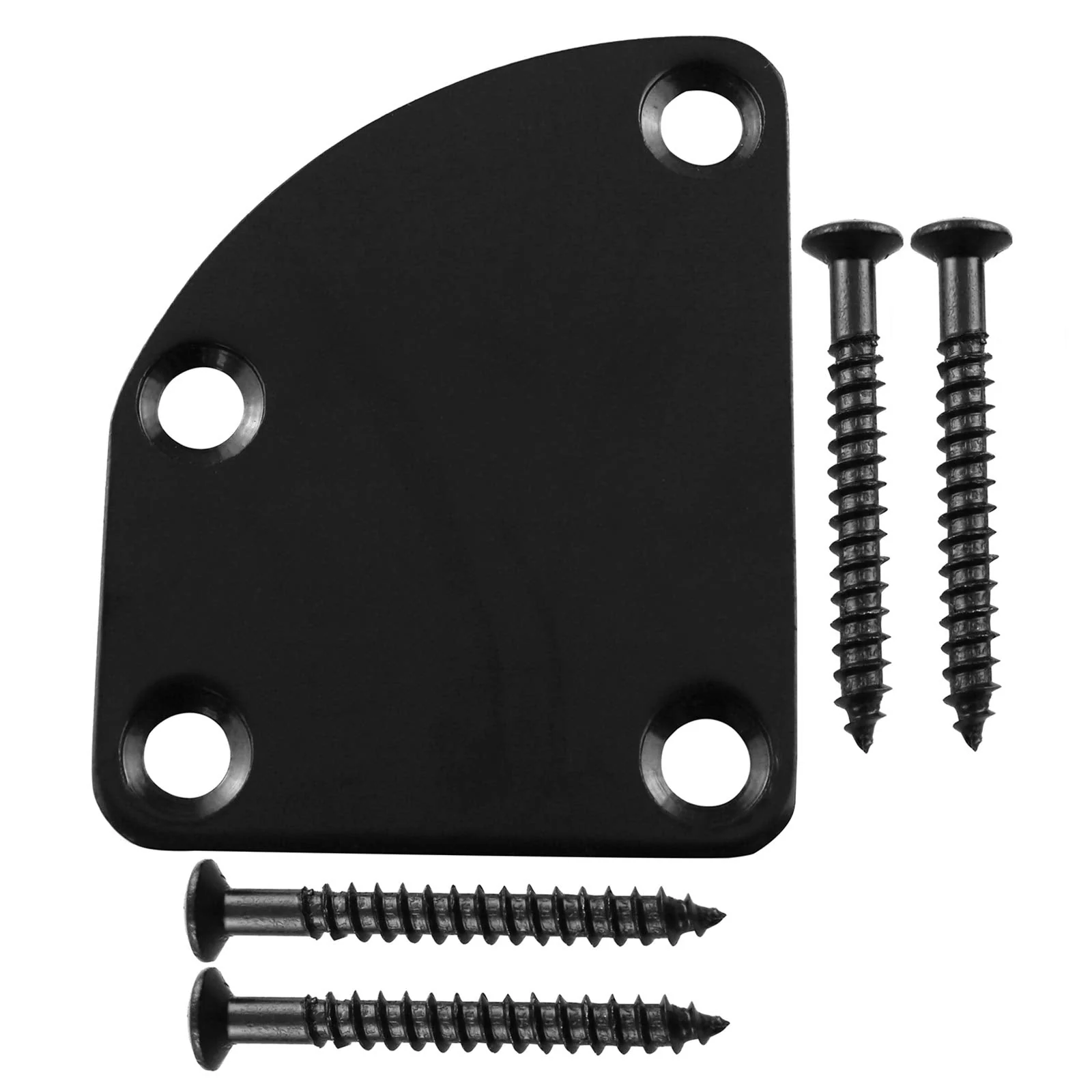 1 SET Electric Guitar Neck Plate Curved Cutaway Semi Round Neck Joint Back Mounting Plate 4 Holes with Screws Compatible with Guitar Bass Parts Replacement - Image 3