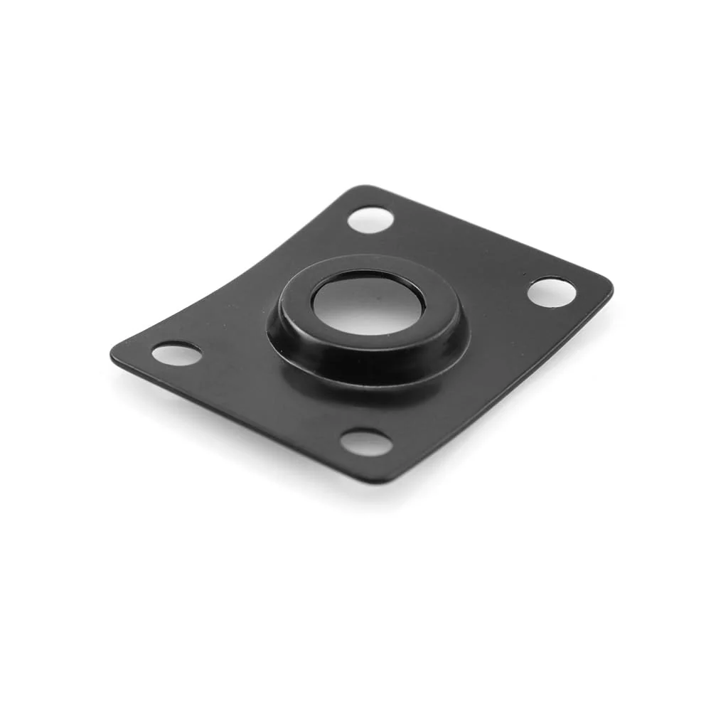 1 Set Instrument Audio Jack Rectangular Metal Socket Iron Plate Guitar Pickup Output Jack Plate with 4 Screws for Electric Guitar Electric Bass Bent Jack Plate Black - Image 4