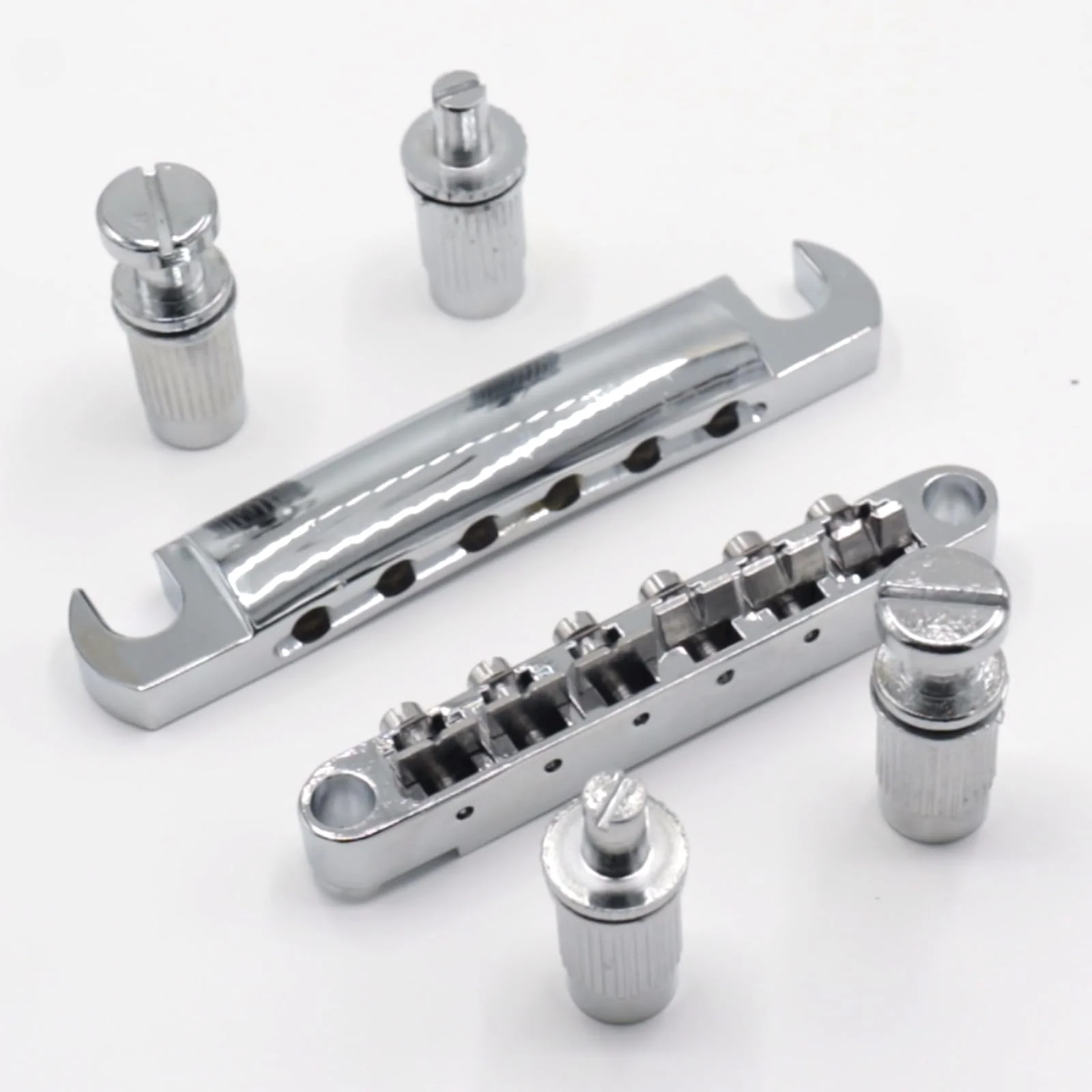 1 Set Silver Metal Tune-O-Matic Electric Guitar Bridge and Tailpiece for Enhanced String Stability, Replacement Electric Guitar Parts Ideal for SG Les Paul LP Guitars - Image 4