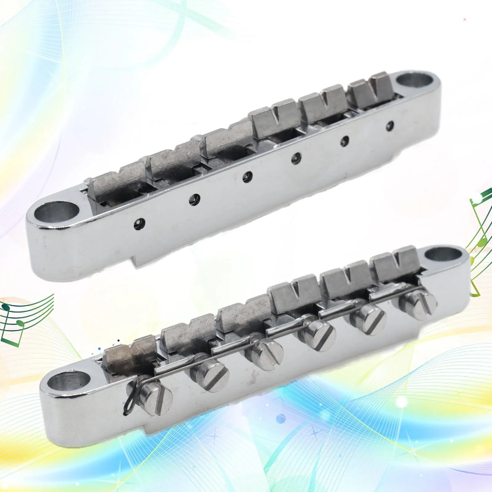 1 Set Silver Metal Tune-O-Matic Electric Guitar Bridge and Tailpiece for Enhanced String Stability, Replacement Electric Guitar Parts Ideal for SG Les Paul LP Guitars - Image 6