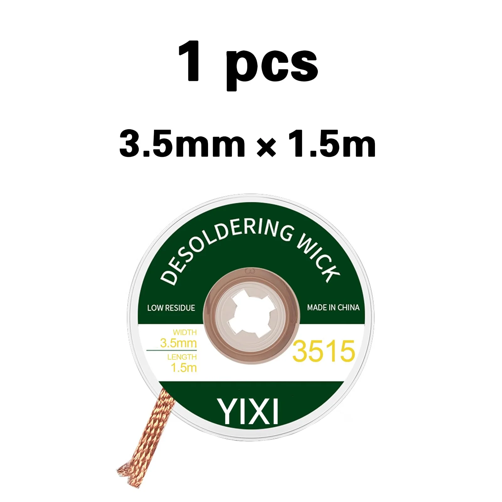 1 x 3.5 mm x 1.5 m Desoldering Wire, Soldering Accessories, No-Clean Solder Desoldering Braid, Solder Wick Solder Braid, Solder Braid, Solder Accessories, Wicks Strands for Desoldering, Solder Wick 3.5mm*1.5m - Image 2